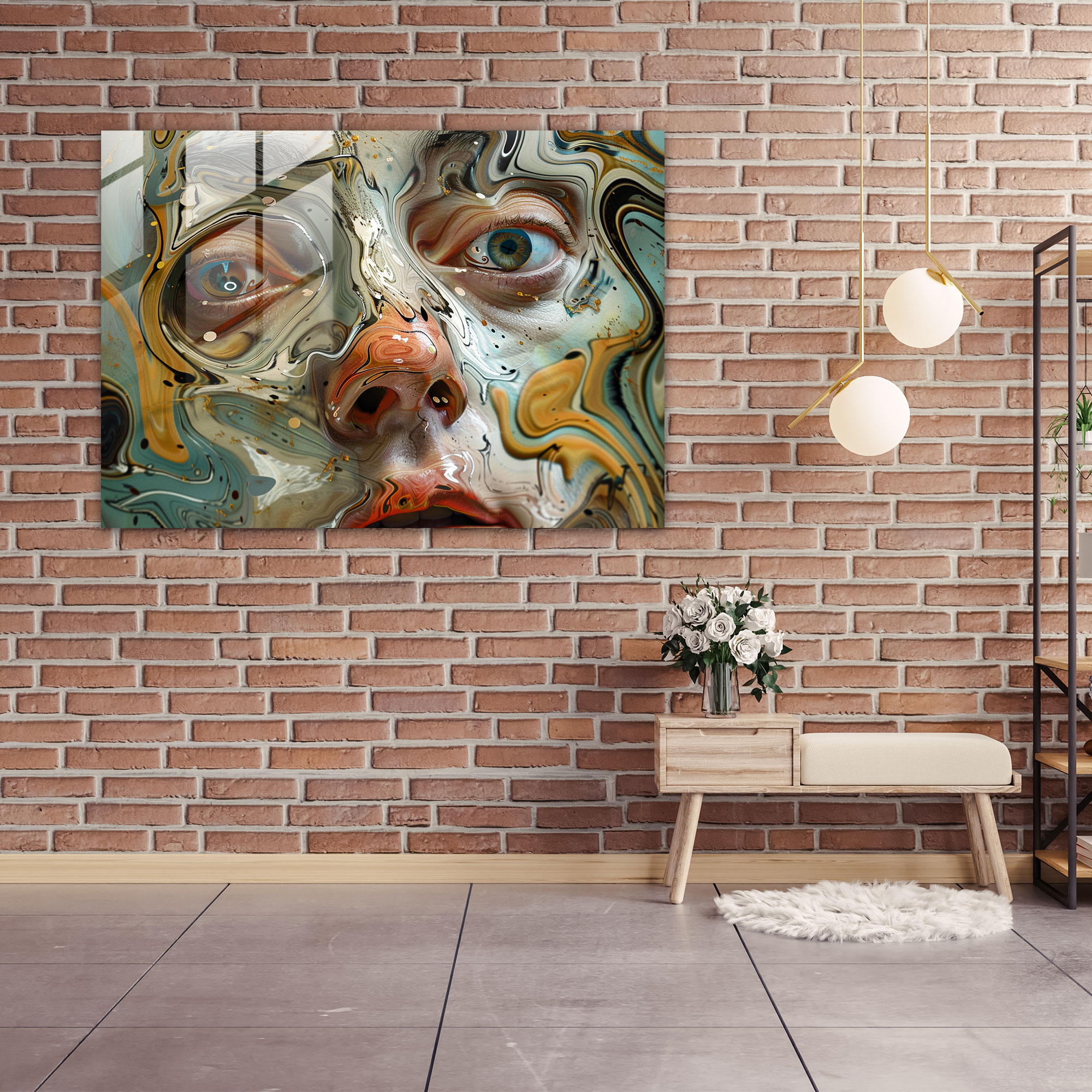 Dali Enigmatic Faces Glass Art - Salvador Dali, Wall Decoration, Salvador Dali, Enigmatic Faces
