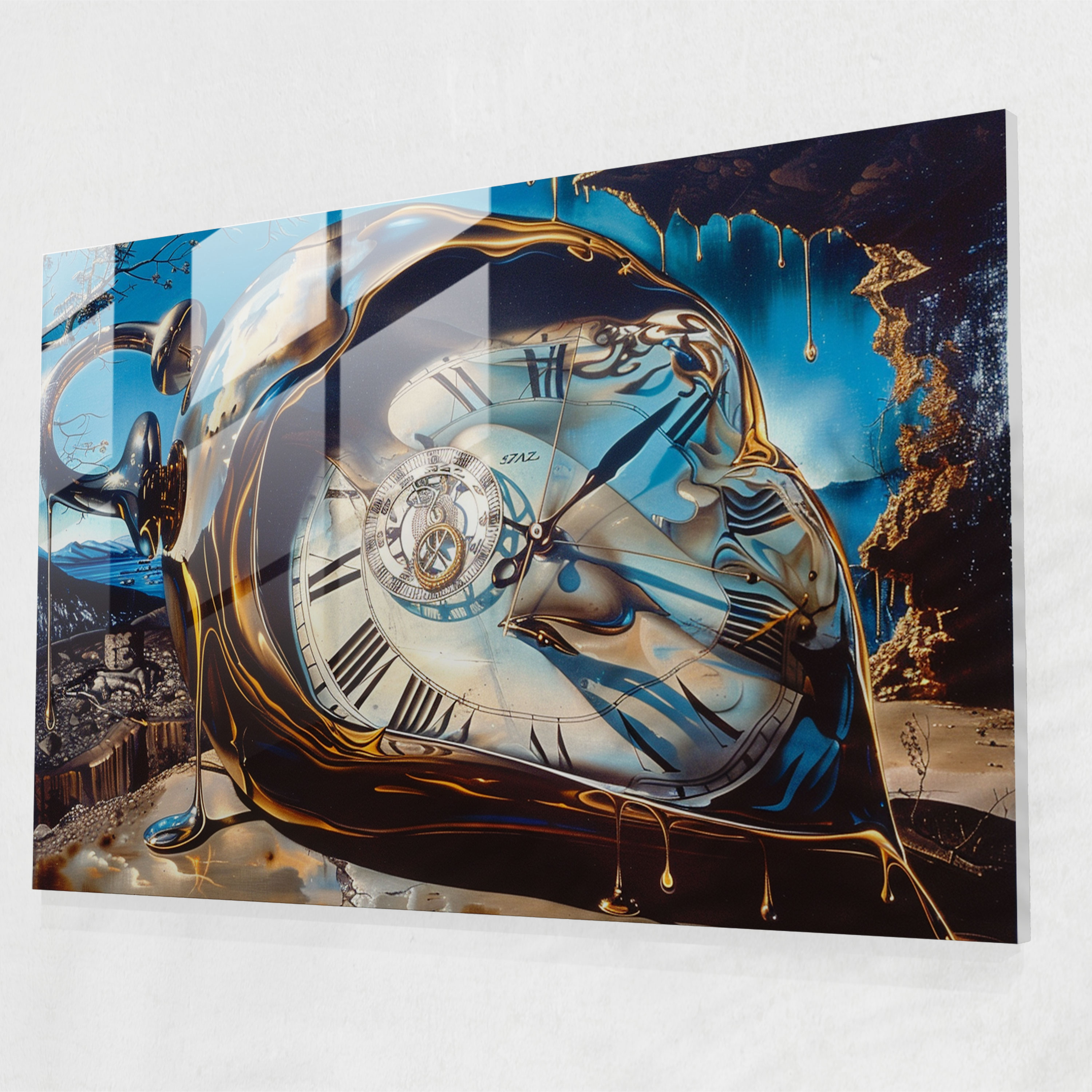 Salvador Dali Melting Clocks Glass Print - Salvador Dali, Wall Decoration, Modern Art, Glass Print
