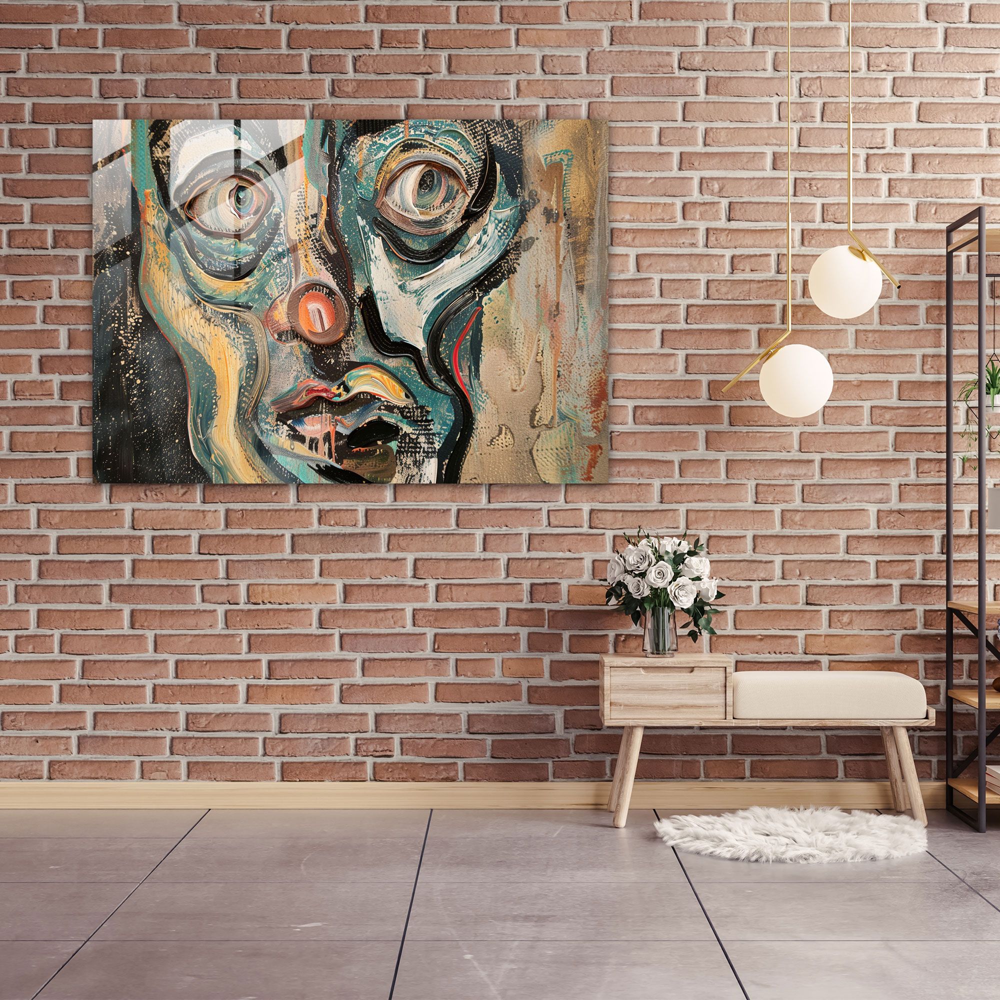 Abstract Face Distortion Glass Wall Art - Salvador Dali, Modern Art, Wall Decoration, Salvador Dali