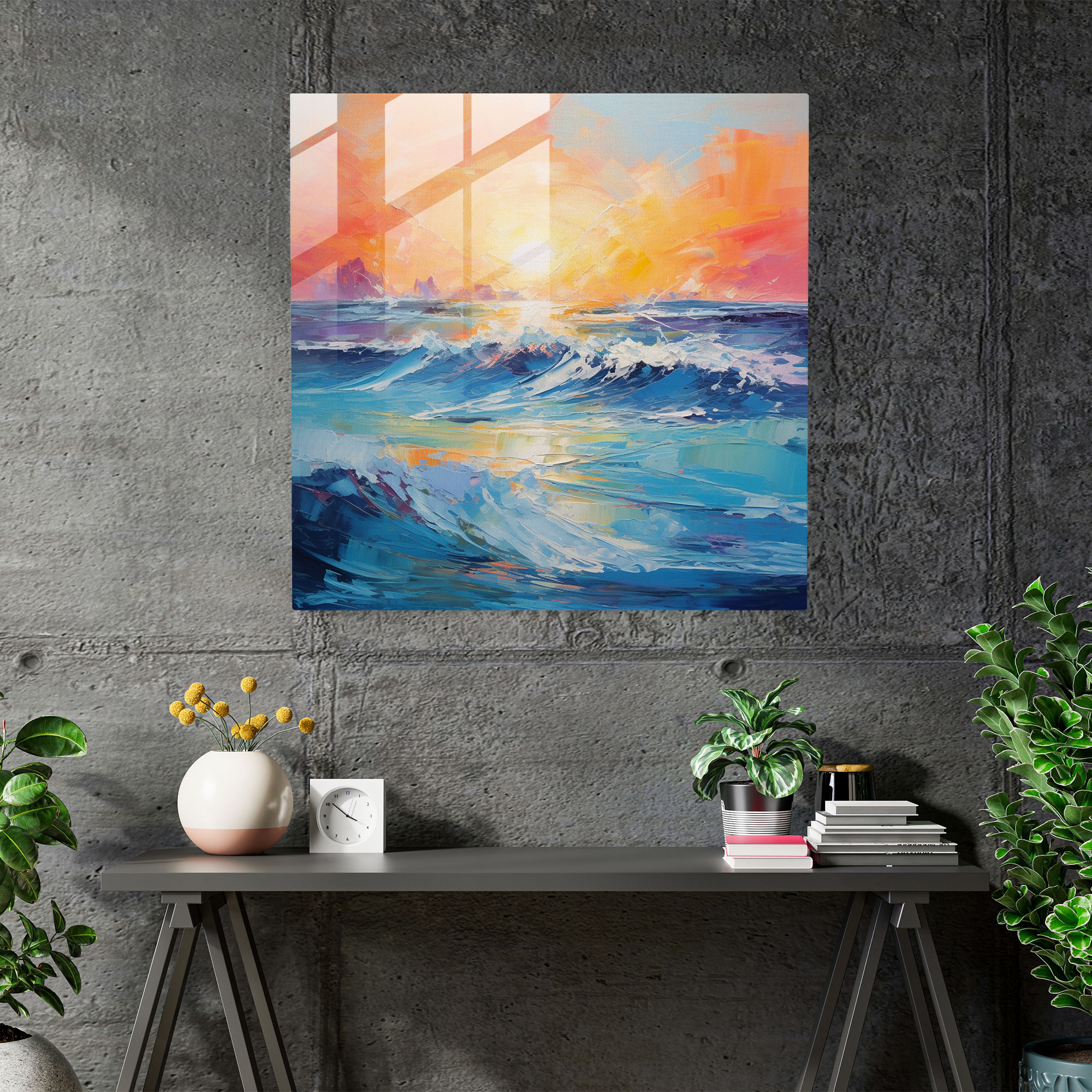 Seascape Glass Print - Seascape, Glass Art, Glass Print, Wall Decoration