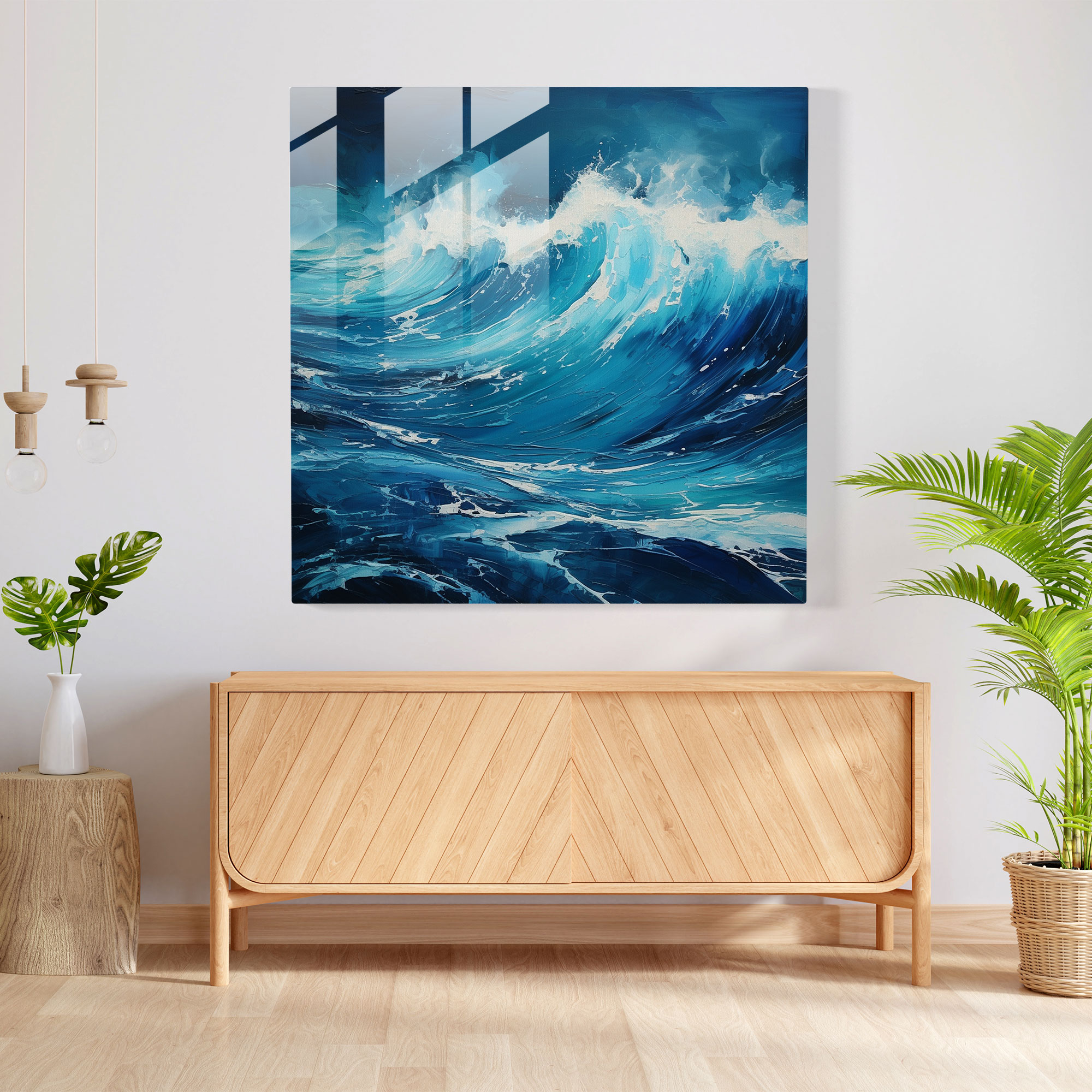 Powerful Seascape Glass Print - Seascape, Glass Wall Art, Home Decoration, Power And Unpredictability