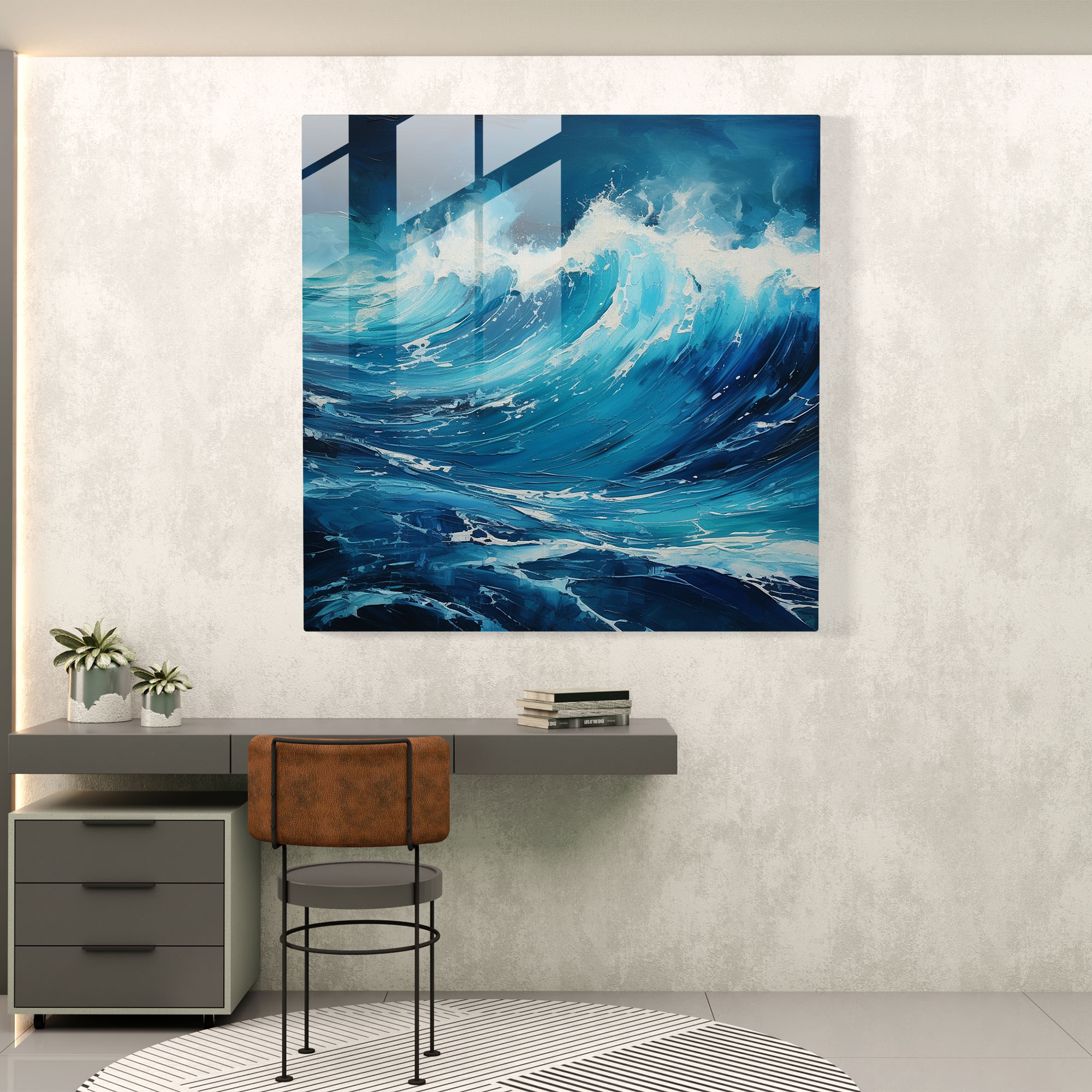 Powerful Seascape Glass Print - Seascape, Glass Wall Art, Home Decoration, Power And Unpredictability