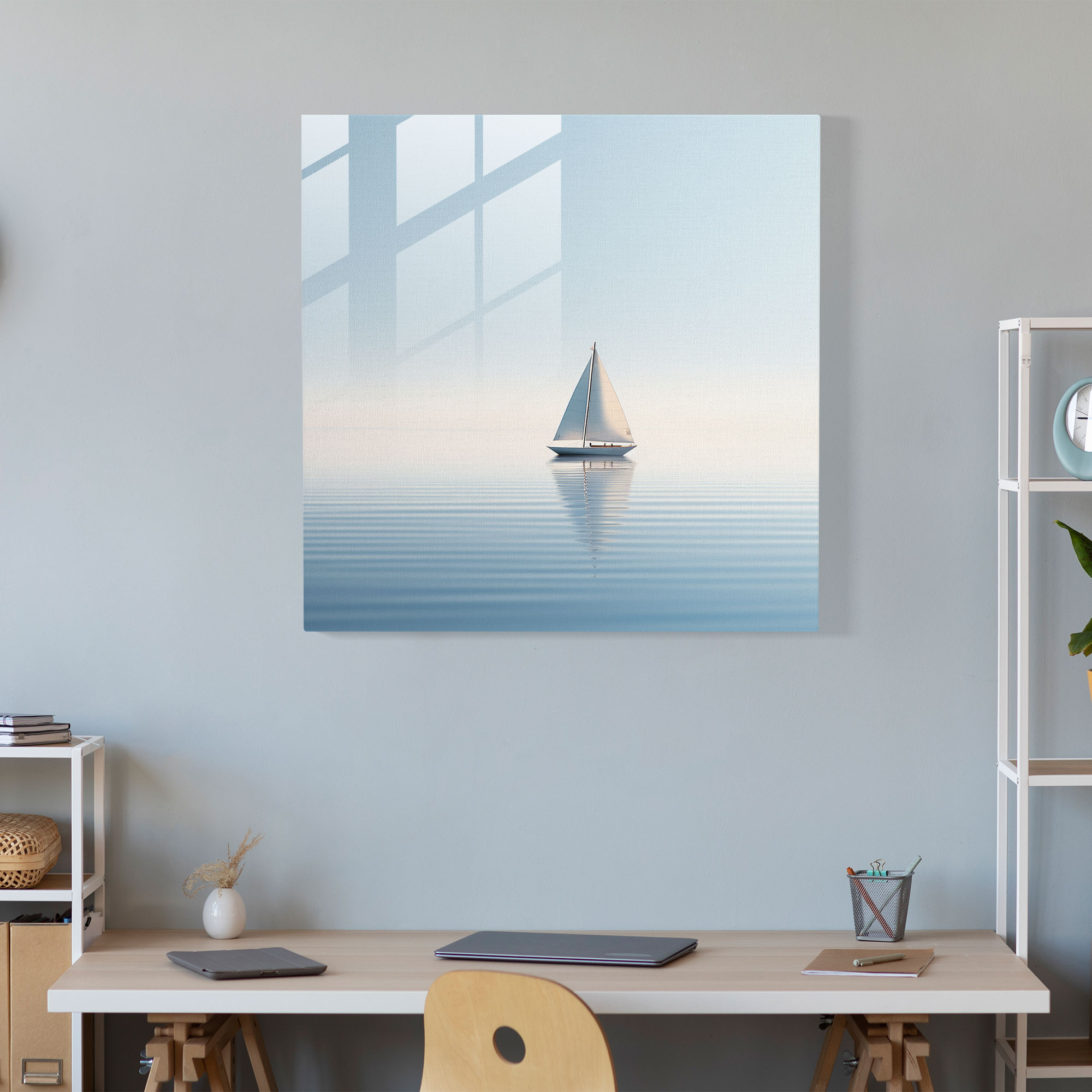 Deniz Manzaralı Minimalist Cam Tablo - Modern Sanat