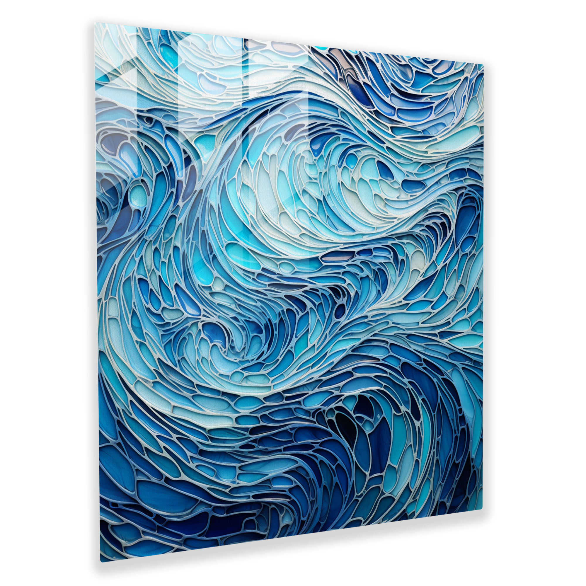 Seascape Glass Print - Abstract Ocean Waves Glass Art - Seascape, Glass Print, Glass Wall Art, Seascape