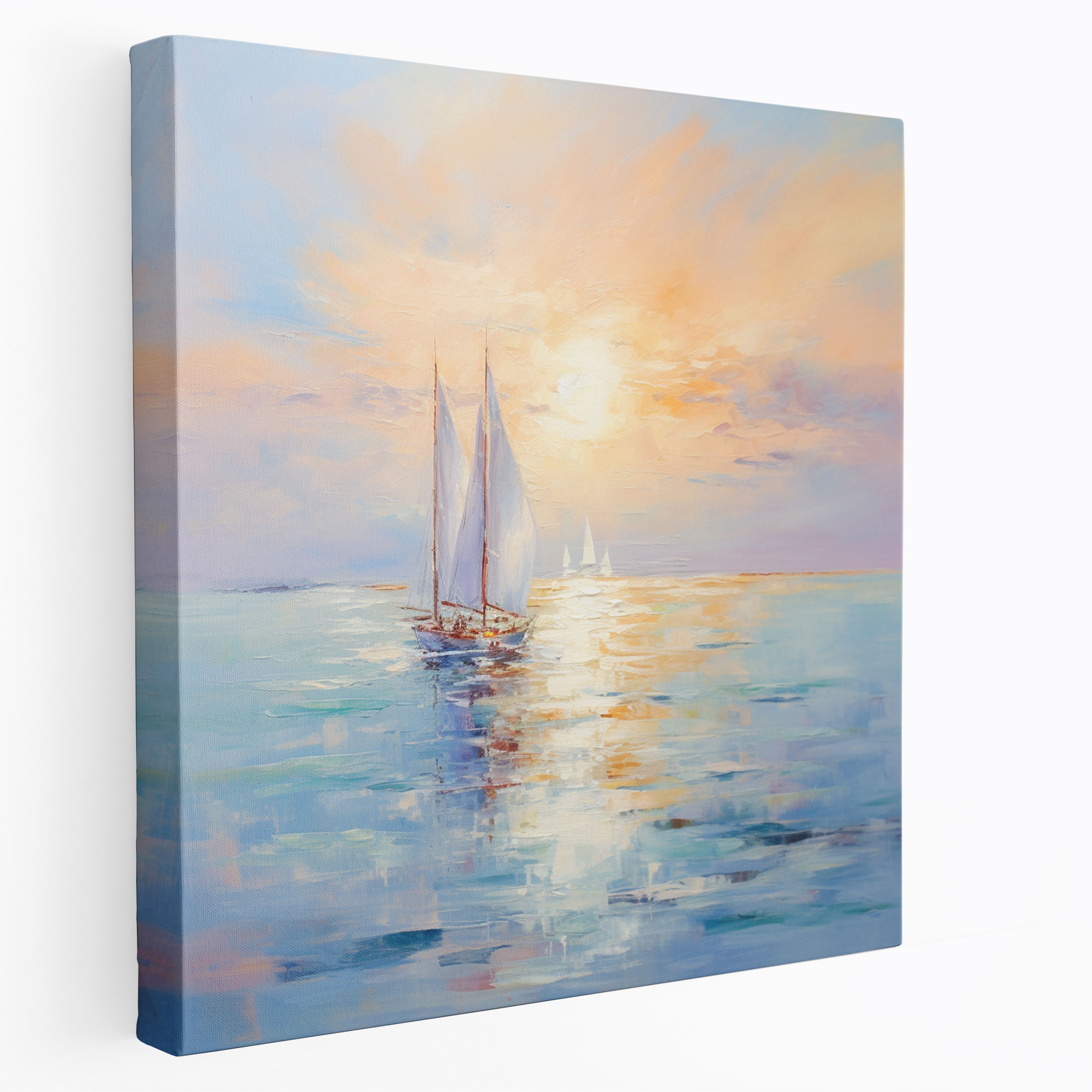 Impressionistic Seascape Canvas Print - Seascape, Sailing Boats, Canvas, Seascape