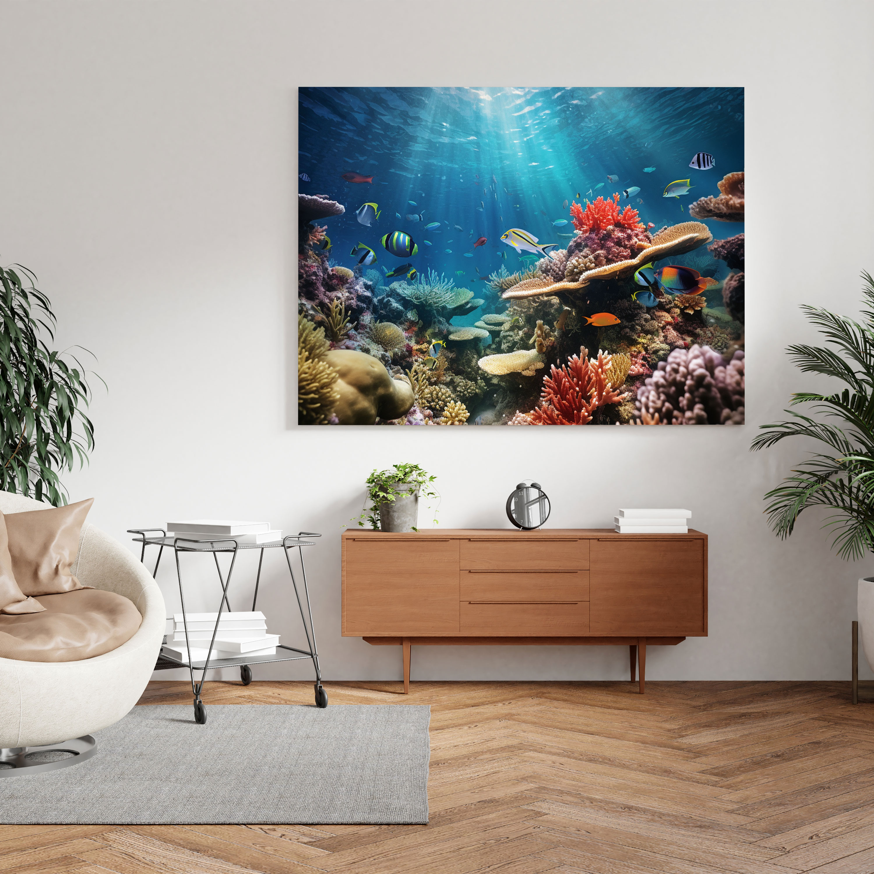 Realistic Coral Reef Canvas Print - Seascape, Seascape, Marine Life, Wall Decoration