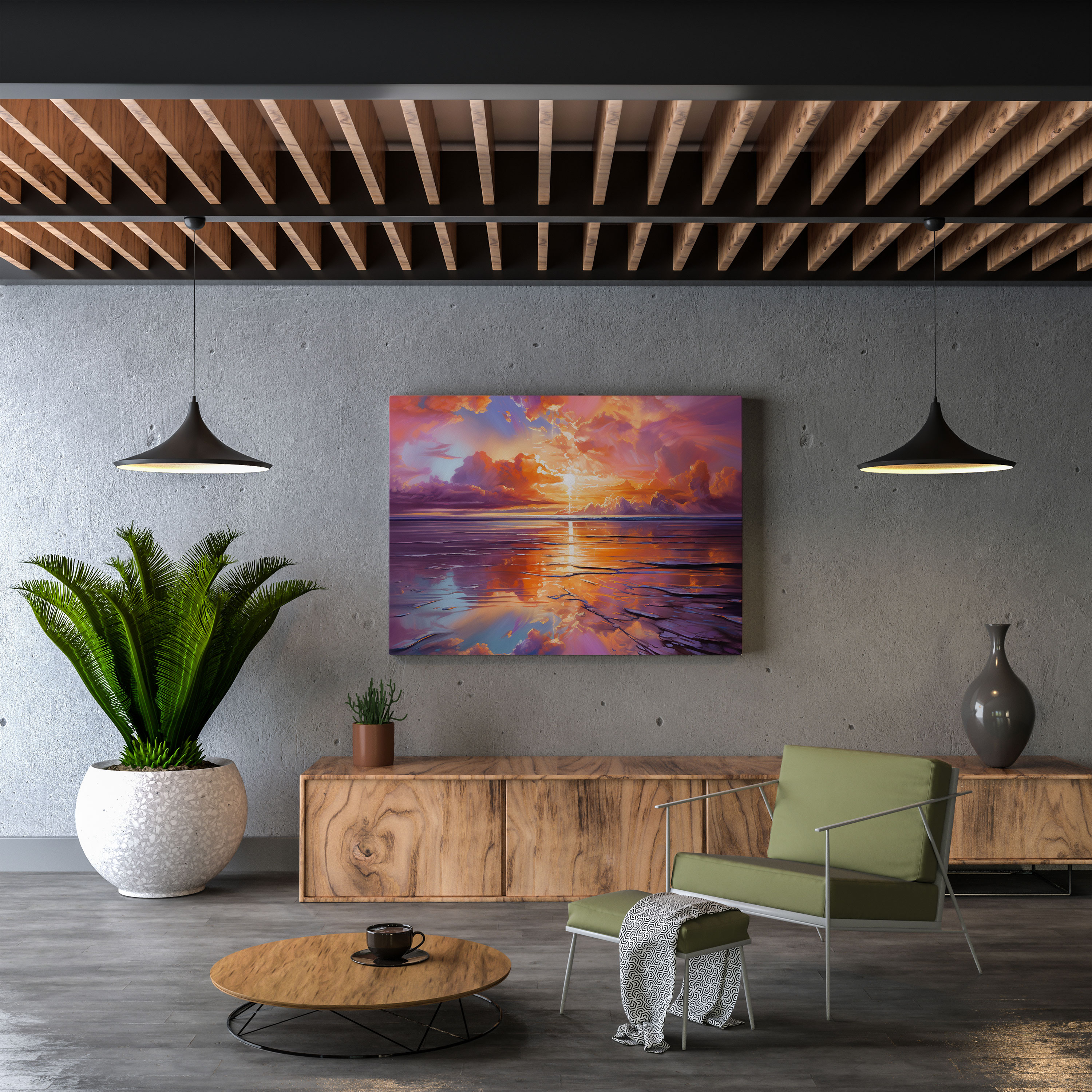 Colorful Sunrise Seascape Canvas Print - Seascape, Canvas Wall Art, Seascape, Sunrise