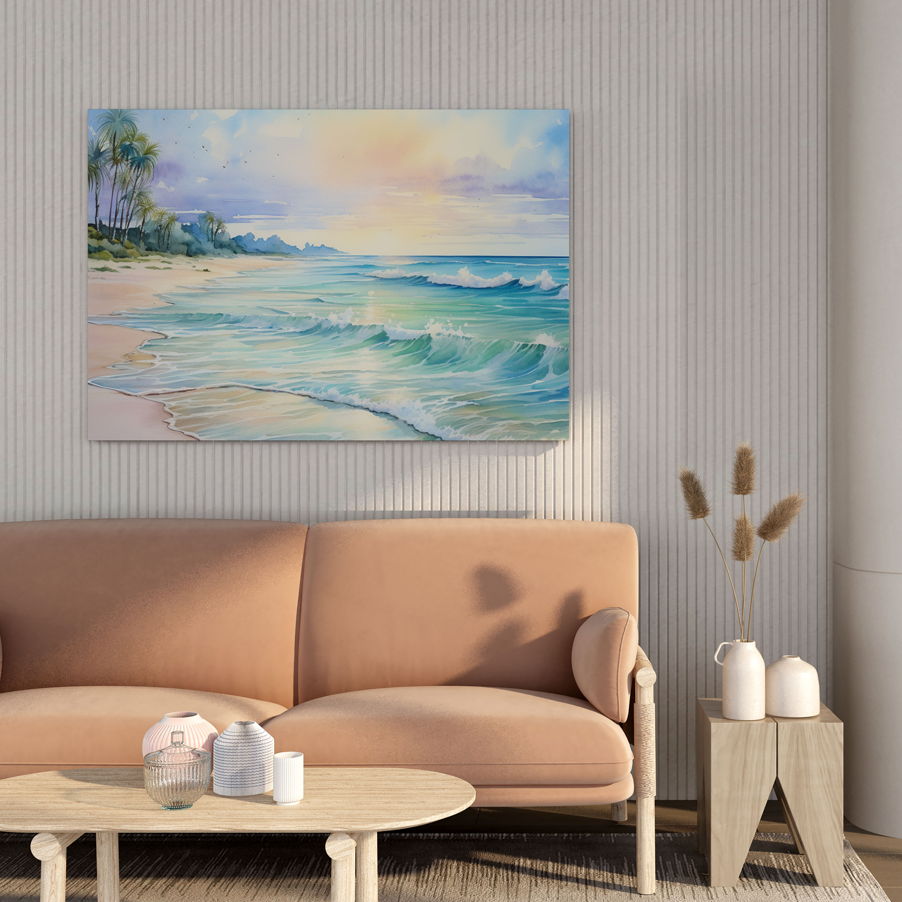 Seascape Wall Art - Seascape, Home Decoration, Pastel Hues, Watercolor Painting