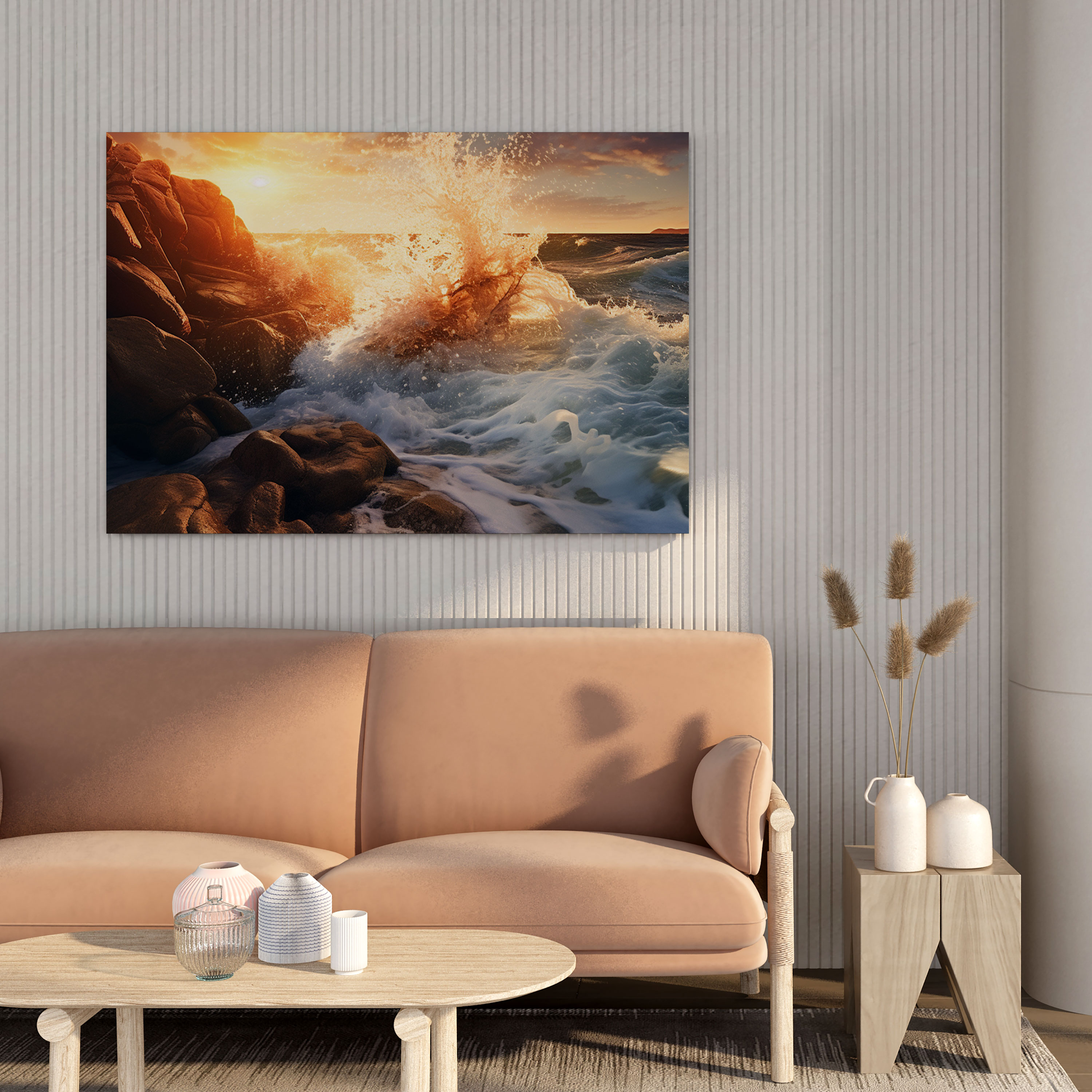 Deniz Manzaralı Kanvas Tablo - Doğal Güç Dalgalar Gerçekçi Fotoğrafçılık