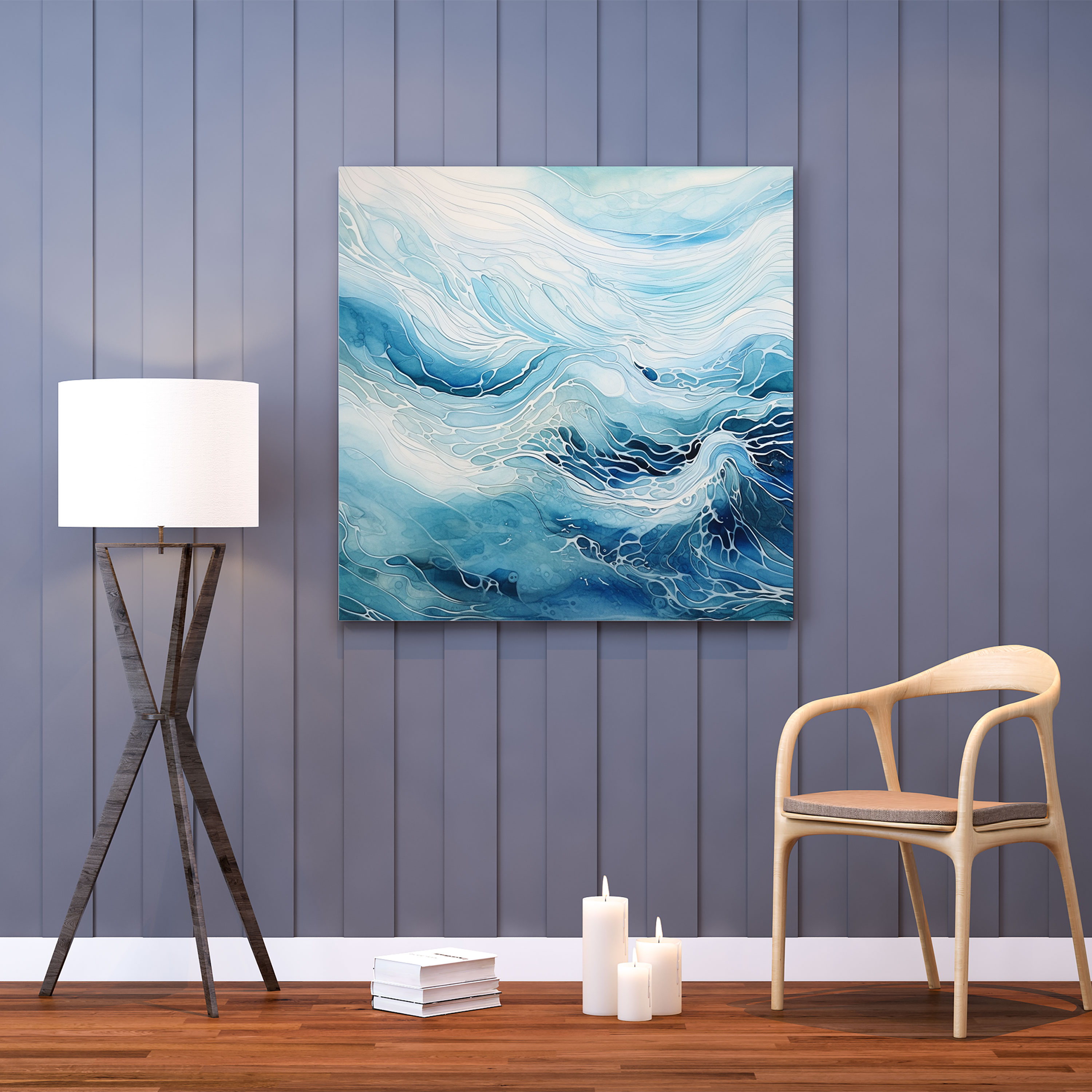 Seascape Wall Art - Seascape, Canvas, Blue Shades, Wall Decoration