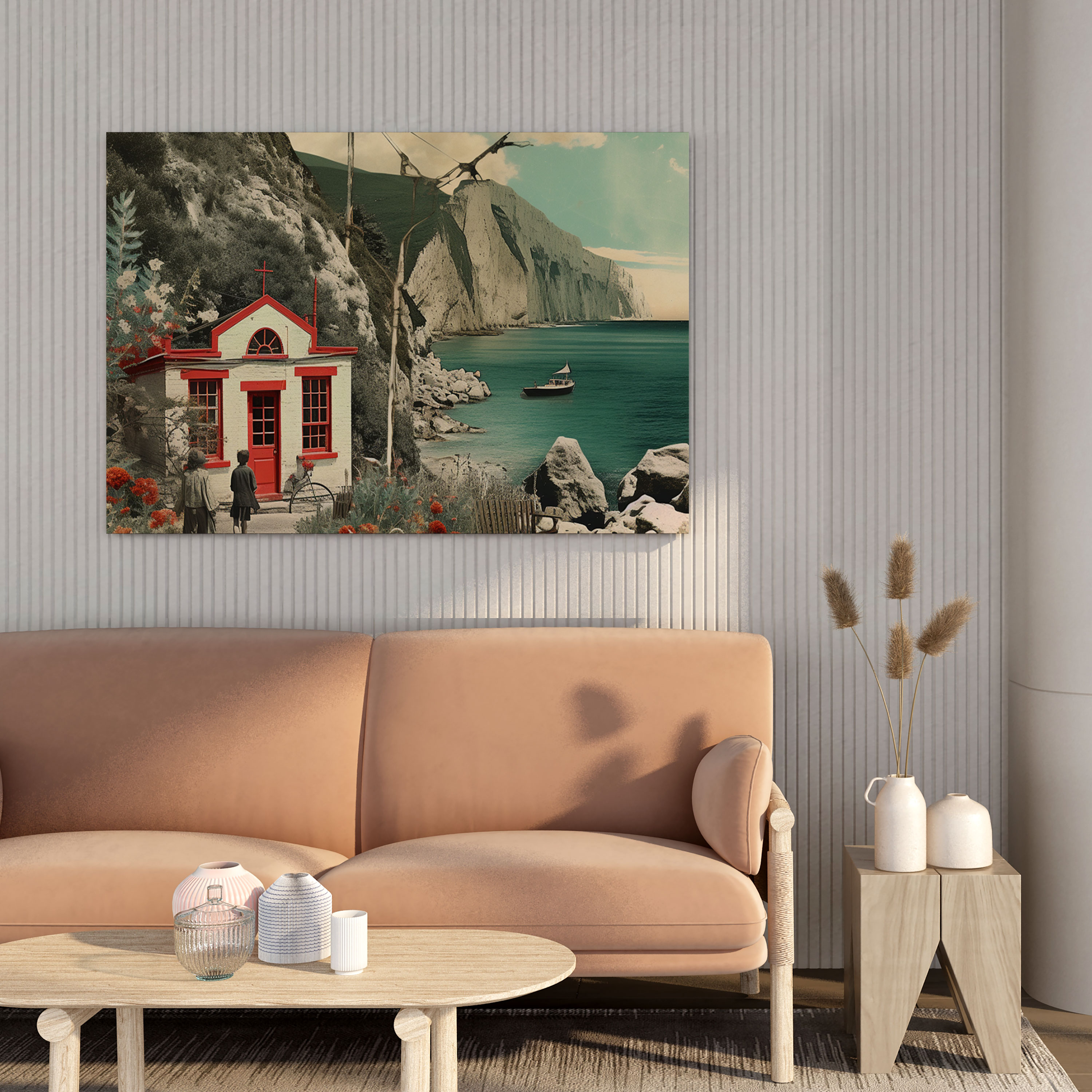 Seascape Wall Decoration - Seascape, Canvas Print, Vintage Postcards, Seaside Views
