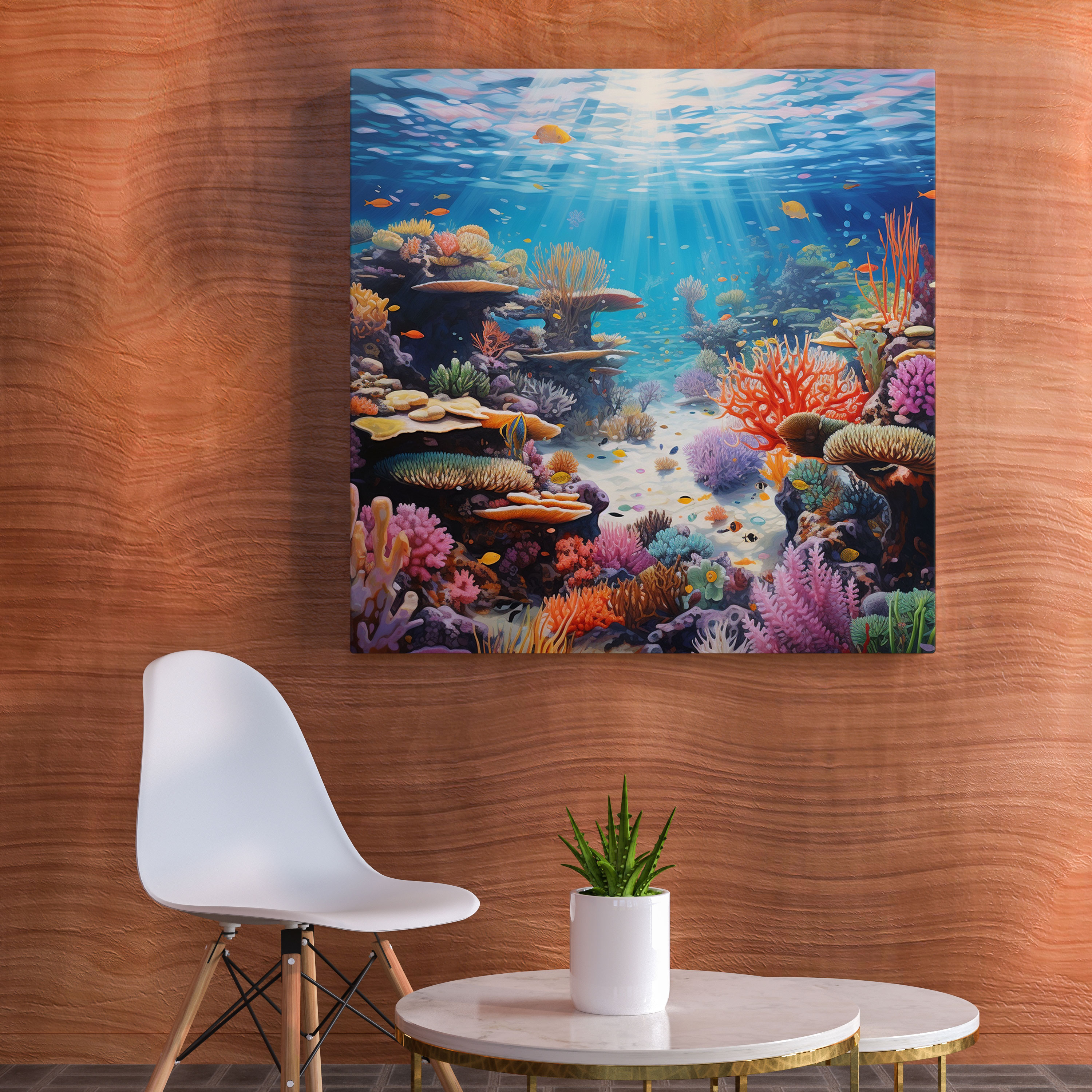 Seascape Wall Art - Realistic Coral Reef - Seascape, Canvas, Seascape Home Decoration, Canvas Wall Art