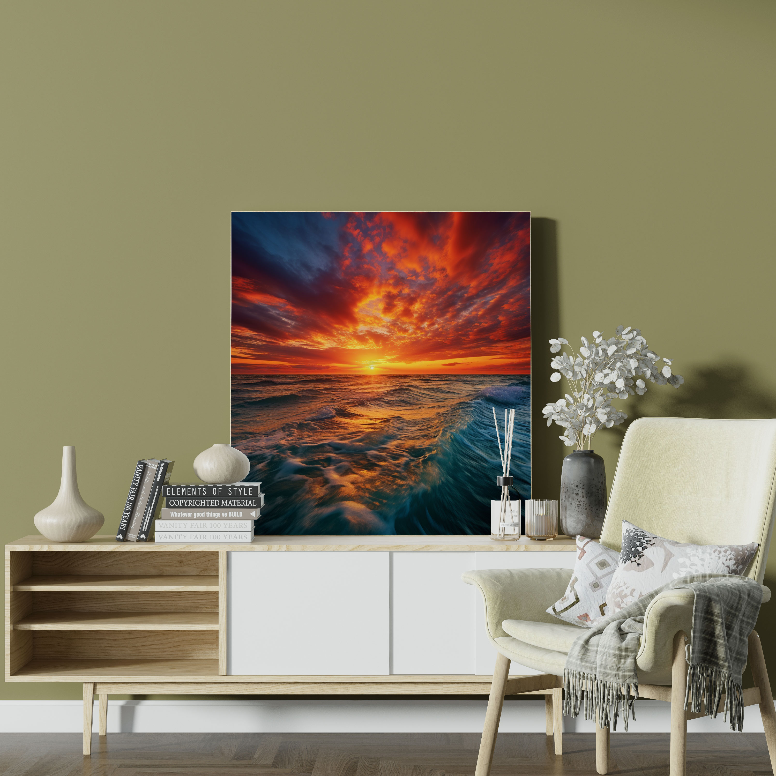 Seascape Canvas Print - Breathtaking Sunset Over Ocean - Seascape, Wall Art, Canvas Wall Art, Photograph
