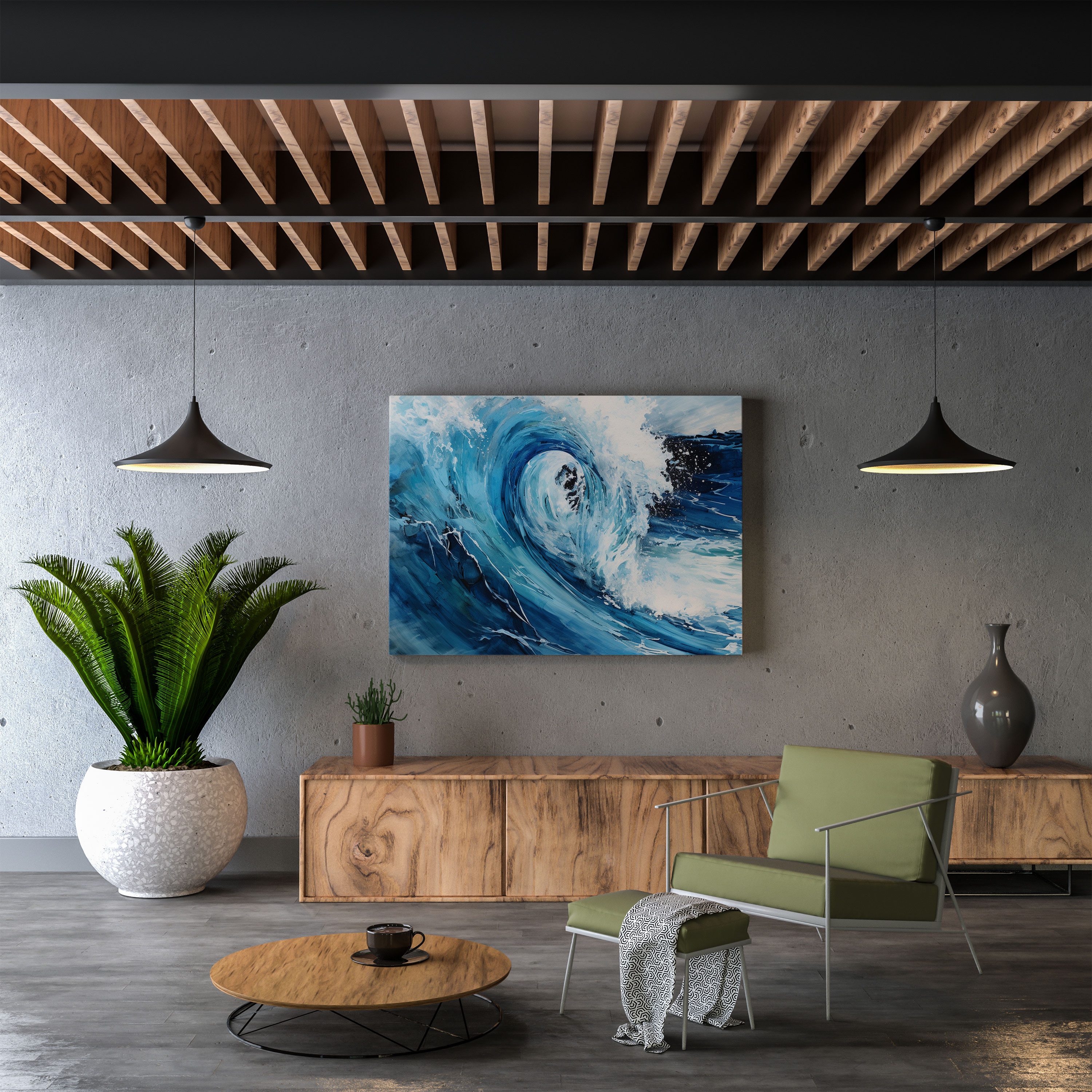 Seascape Canvas Print - Contemporary Waves And Surf - Seascape, Seascape, Abstract Representation, Canvas Wall Art