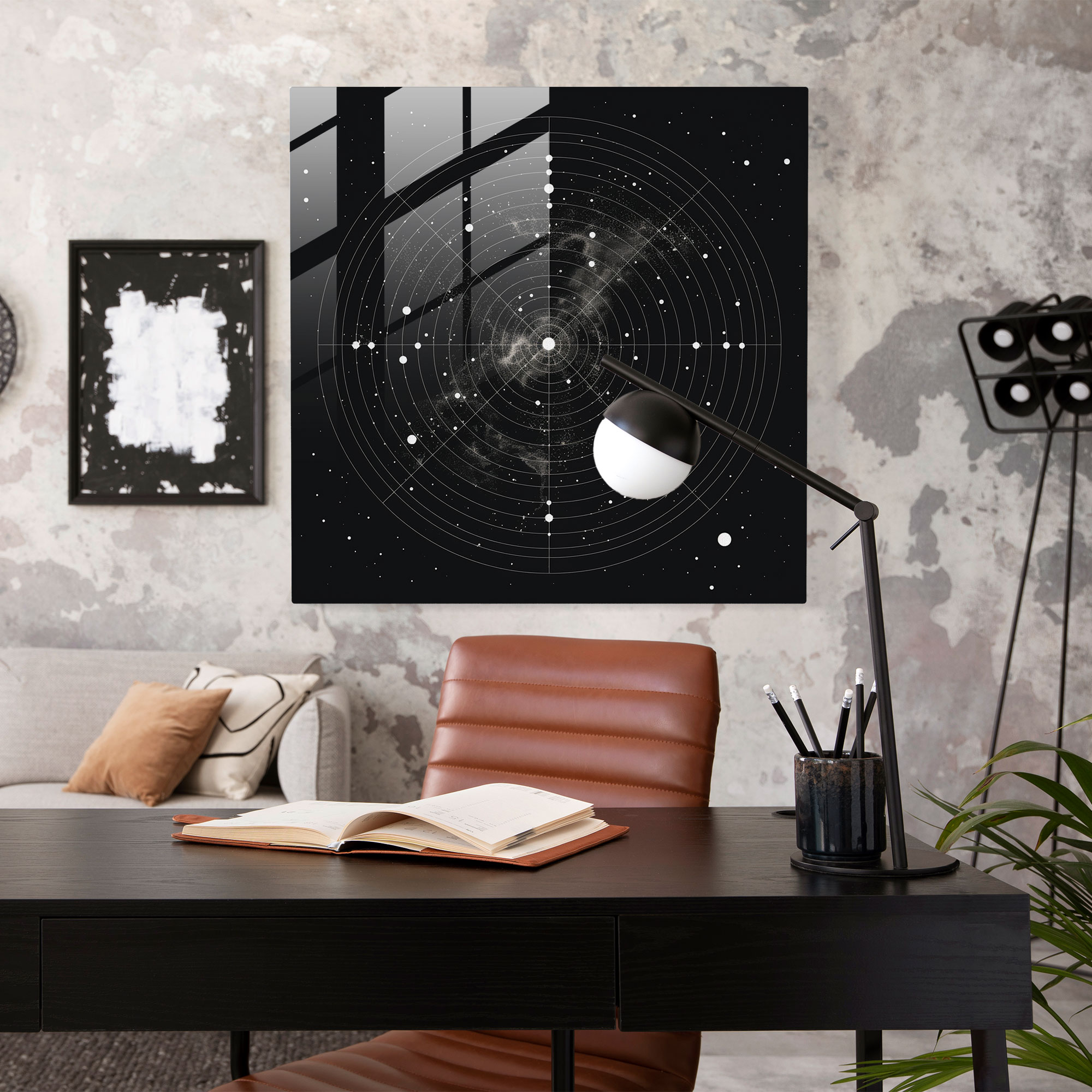 Yıldız Haritası - Minimalist Takımyıldızlar - Yıldız Haritası Cam Duvar Sanatı Ev Dekorasyonu Cam Tablo