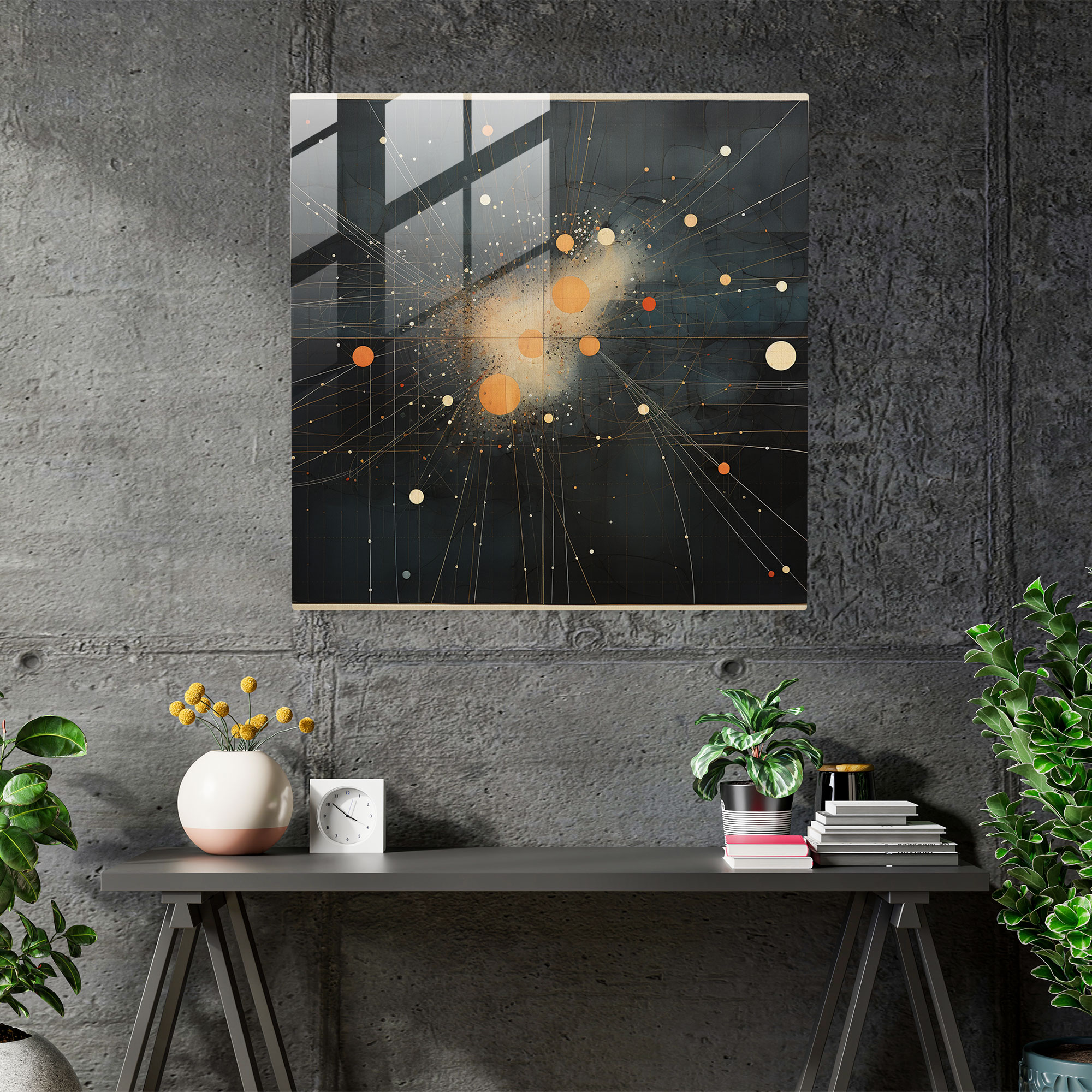Yıldız Haritası - Geometrik Takımyıldızlar - Ev Dekorasyonu Modern Sanat