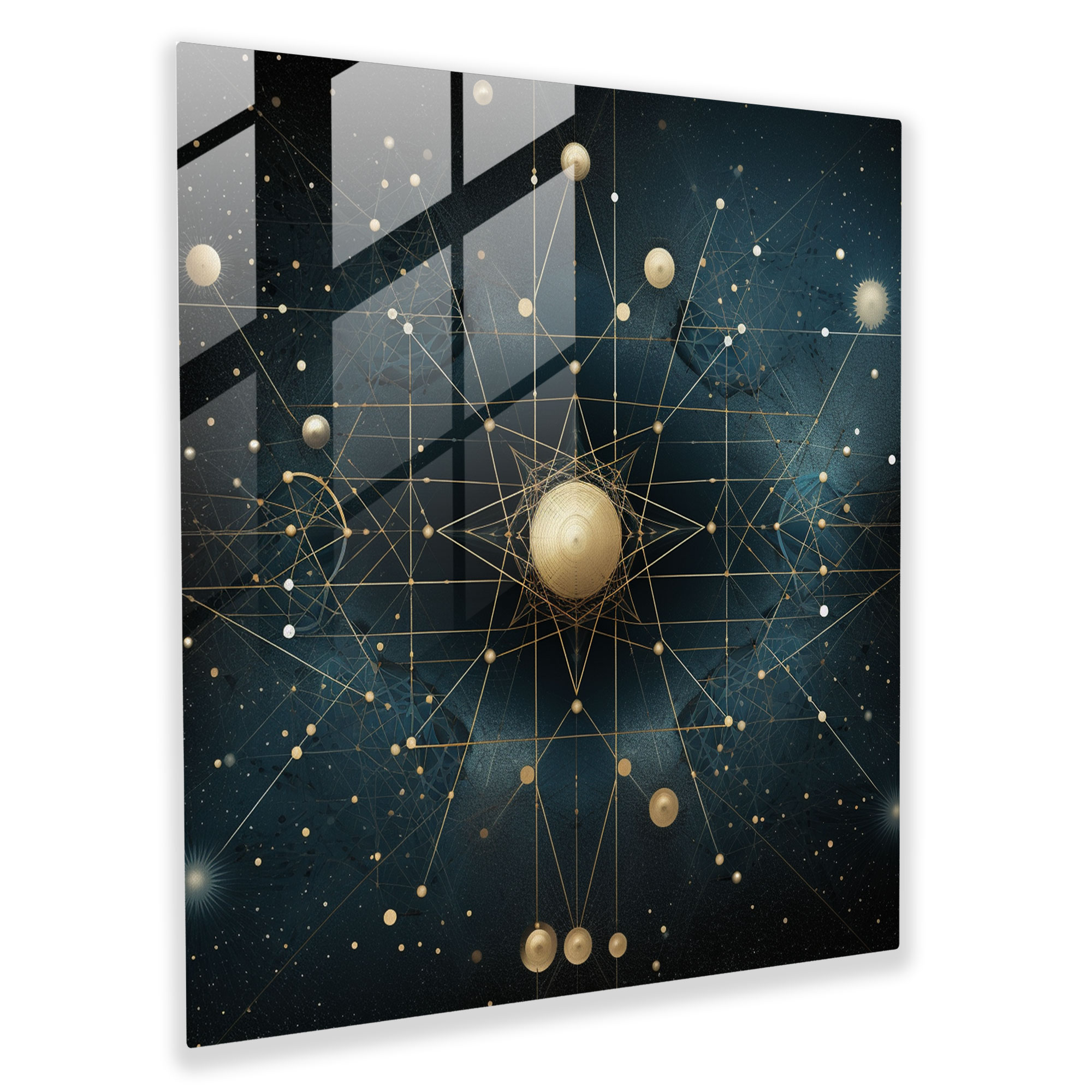 Geometric Star Map Glass Print - Star Map, Wall Decoration, Geometric Design, Stylish Appeal