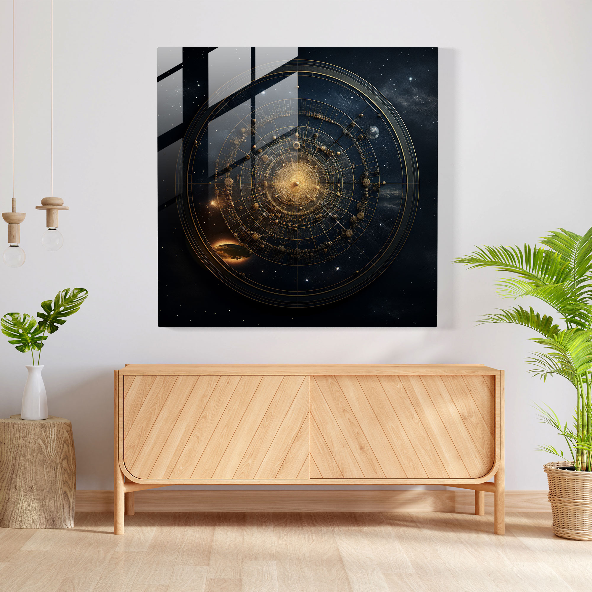 Fine Art Yıldız Haritası Cam Tablo - Ev Dekorasyonu Yıldız Haritası Gece Gökyüzü