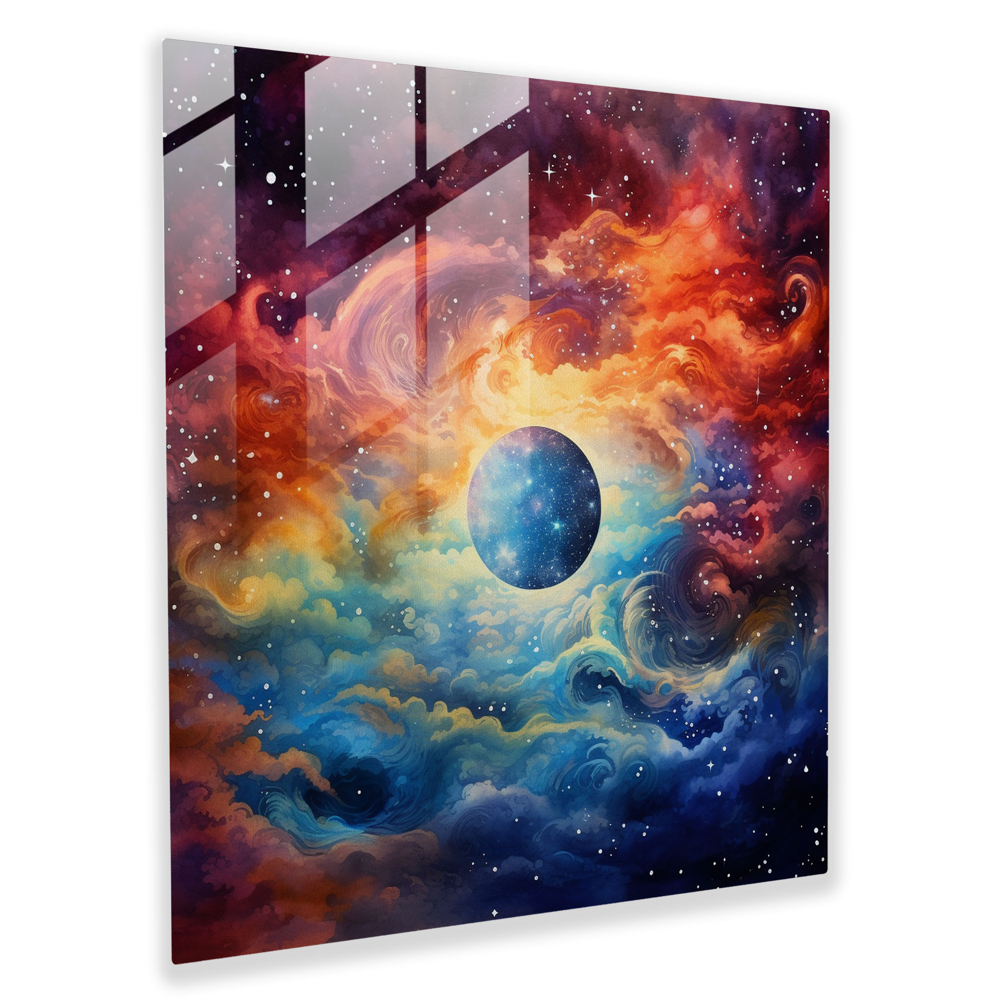 Celestial Beauty Glass Print - Star Map, Glass Art, Star-Filled Galaxy, Home Decoration