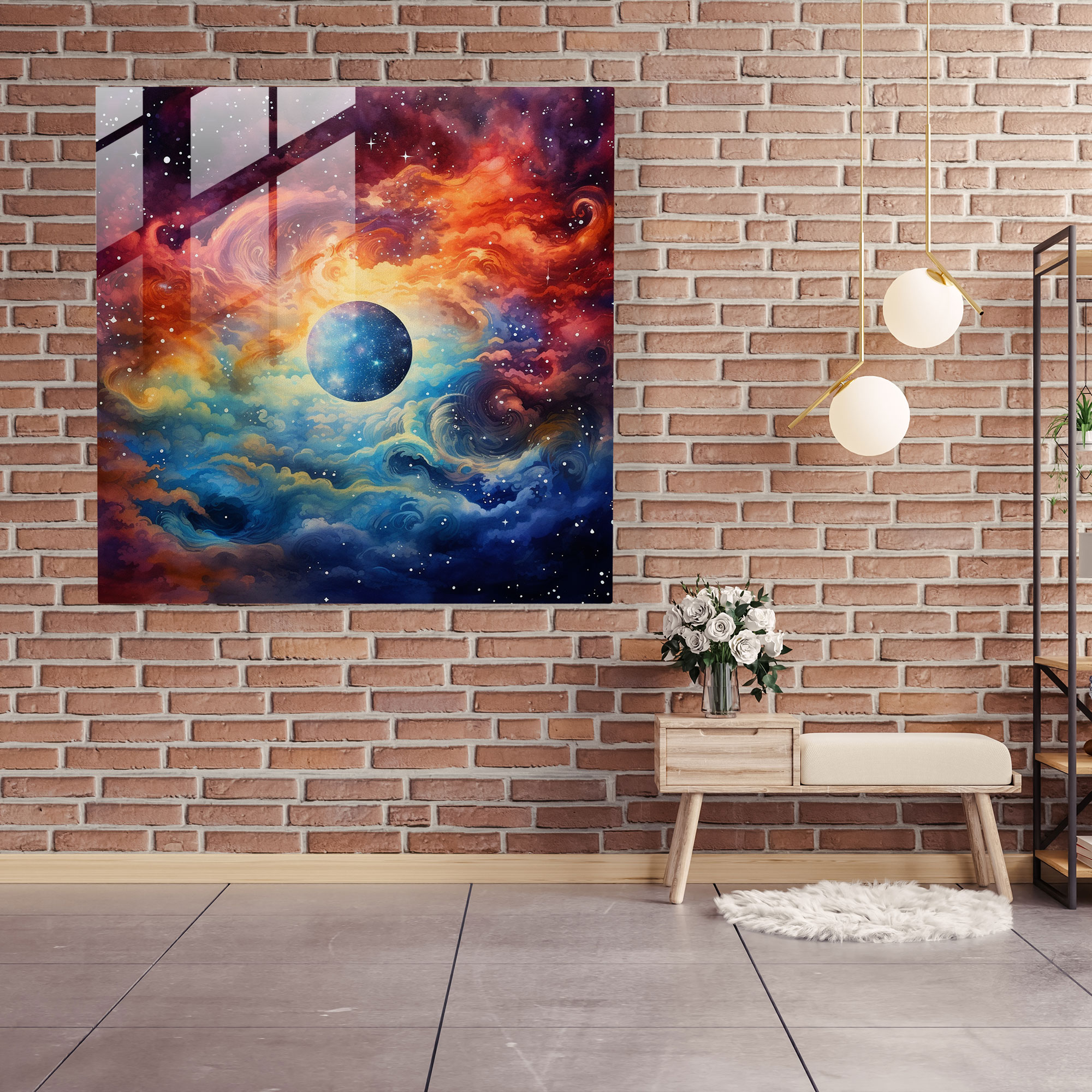 Celestial Beauty Glass Print - Star Map, Glass Art, Star-Filled Galaxy, Home Decoration
