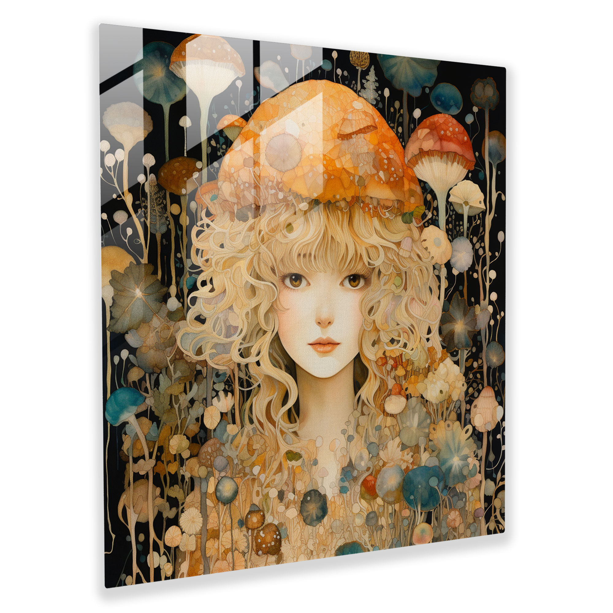 Whimsical Watercolor Glass Print - Mario's Enchanted Forest - Artistic Home Decoration Glass Wall Art