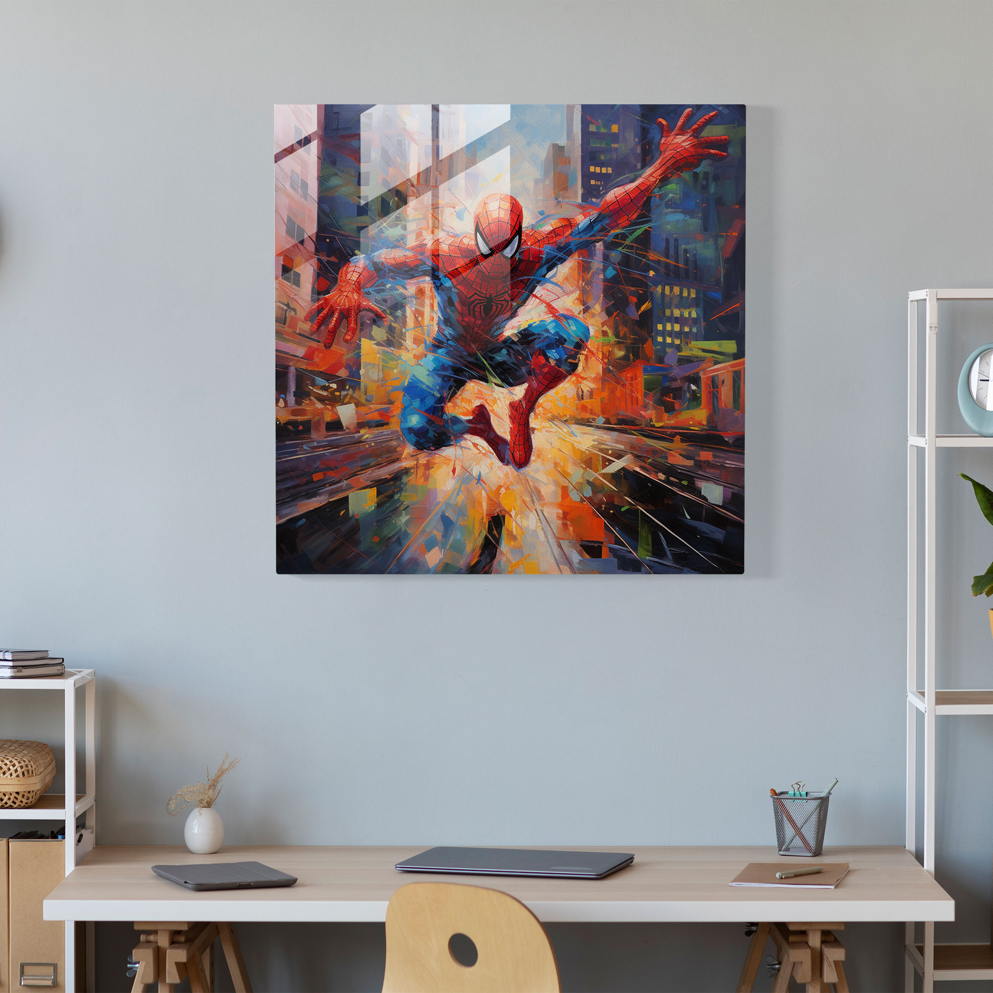 Spider-Man Glass Print - Spider Man, Glass Print, Abstract Painting, Home Decoration