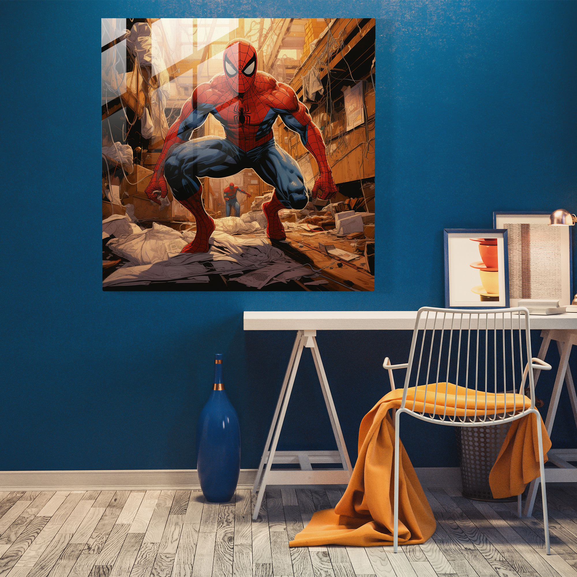 Spider-Man Glass Print - Spider Man, Wall Decoration, Glass Print, Action-Packed Scenes