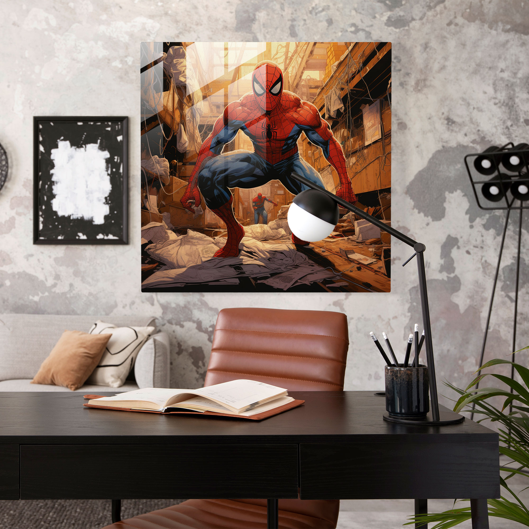 Spider-Man Glass Print - Spider Man, Wall Decoration, Glass Print, Action-Packed Scenes