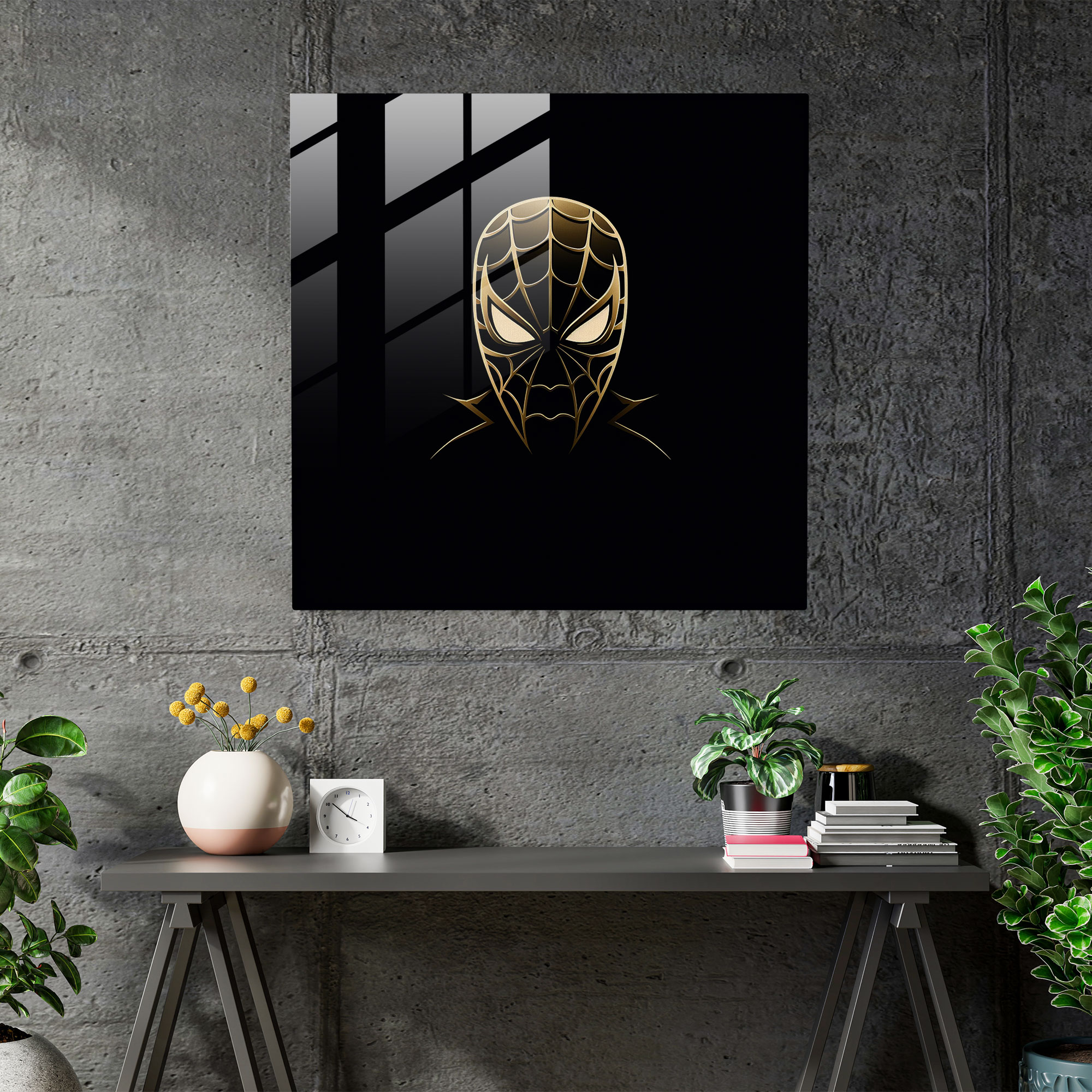 Spider-Man Glass Print - Spider Man, Glass Print, Black Background, Glass Wall Art