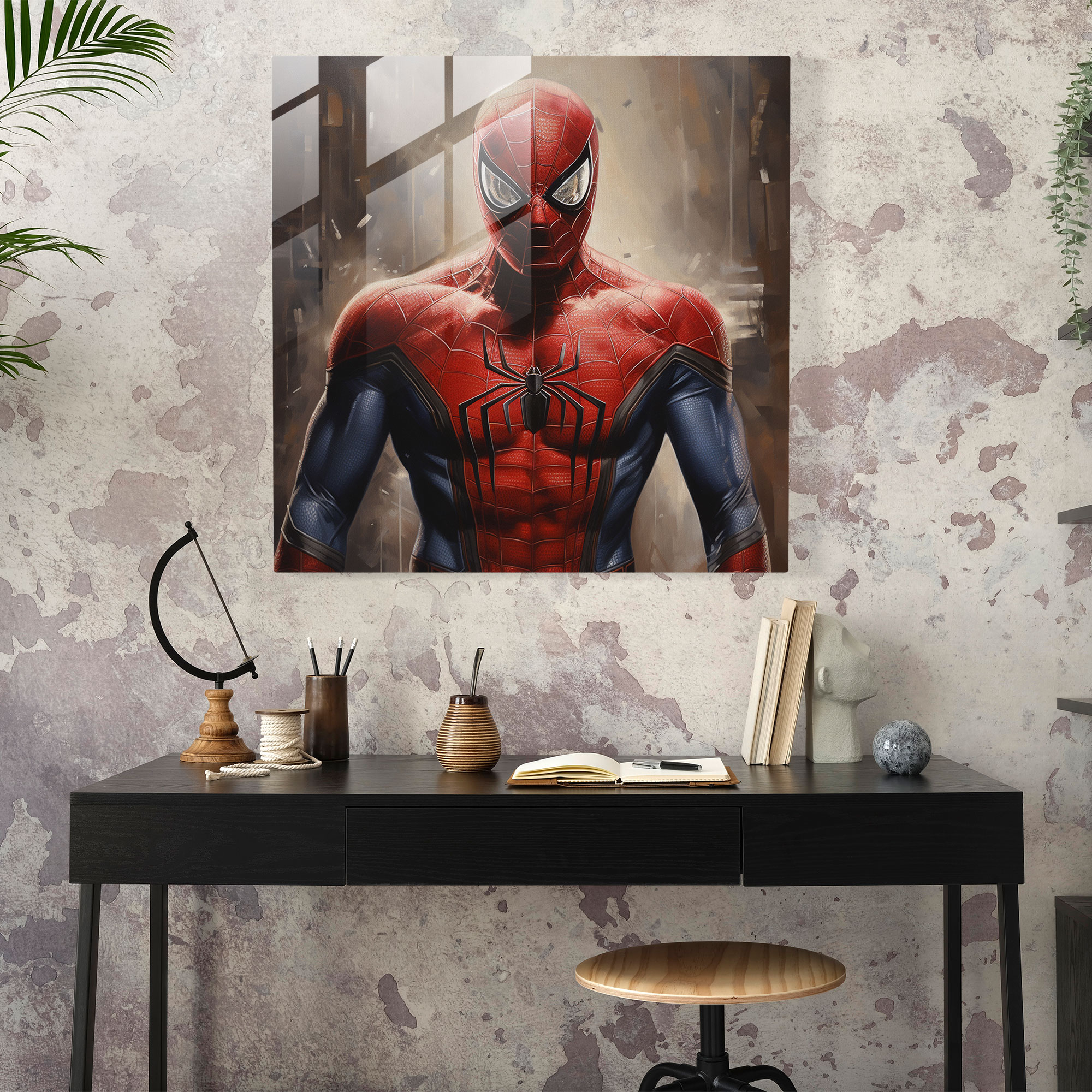 Spider-Man Glass Print - Spider Man, Glass Art, Iconic Costume, Home Decoration