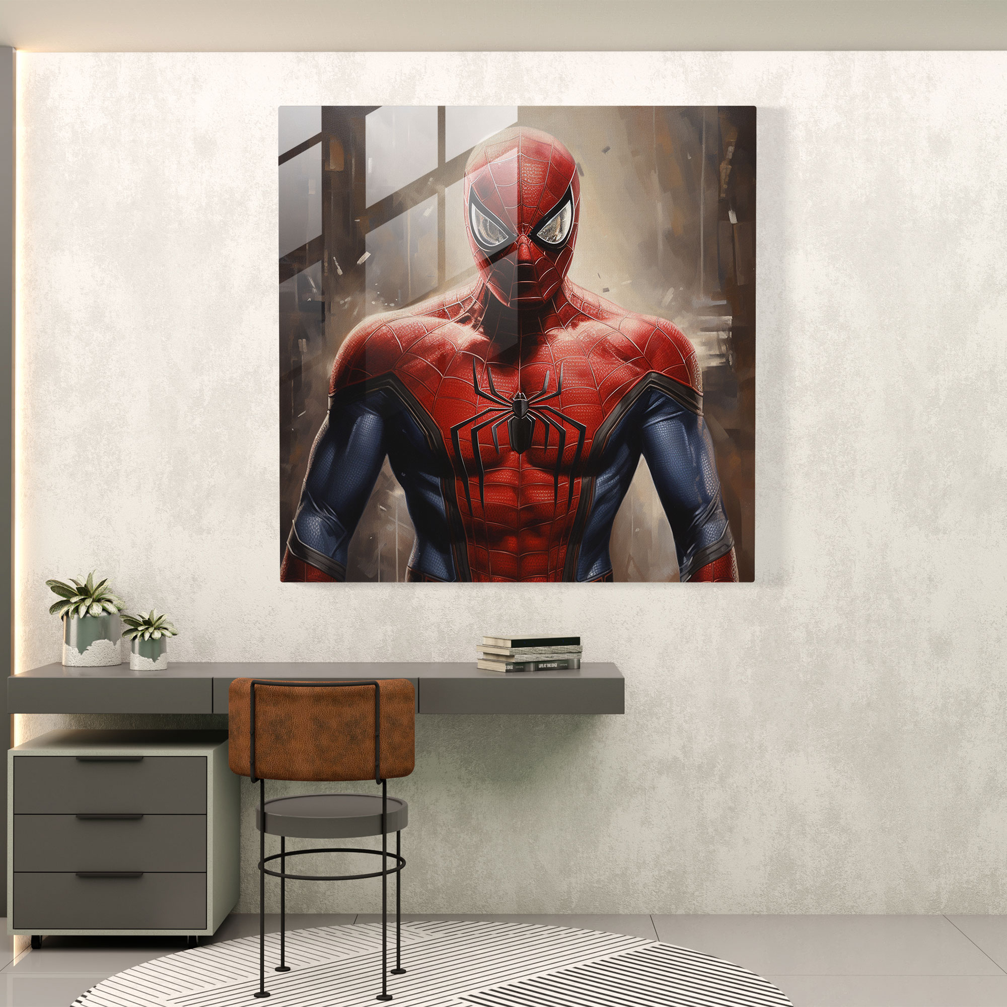 Spider-Man Glass Print - Spider Man, Glass Art, Iconic Costume, Home Decoration
