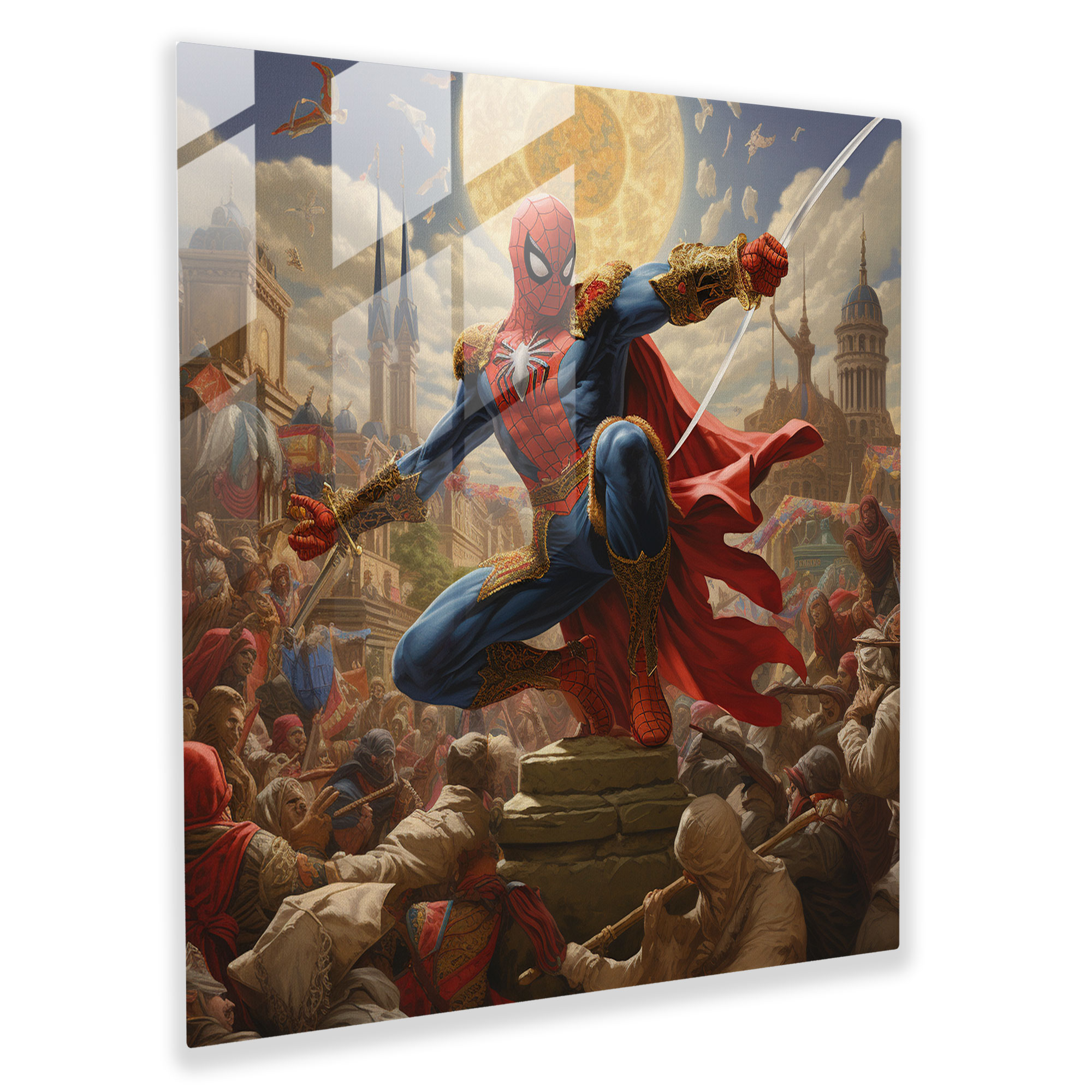 Spider-Man Cultural Tribute Glass Print - Spider Man, Spider-Man, Modern Art, Glass Art