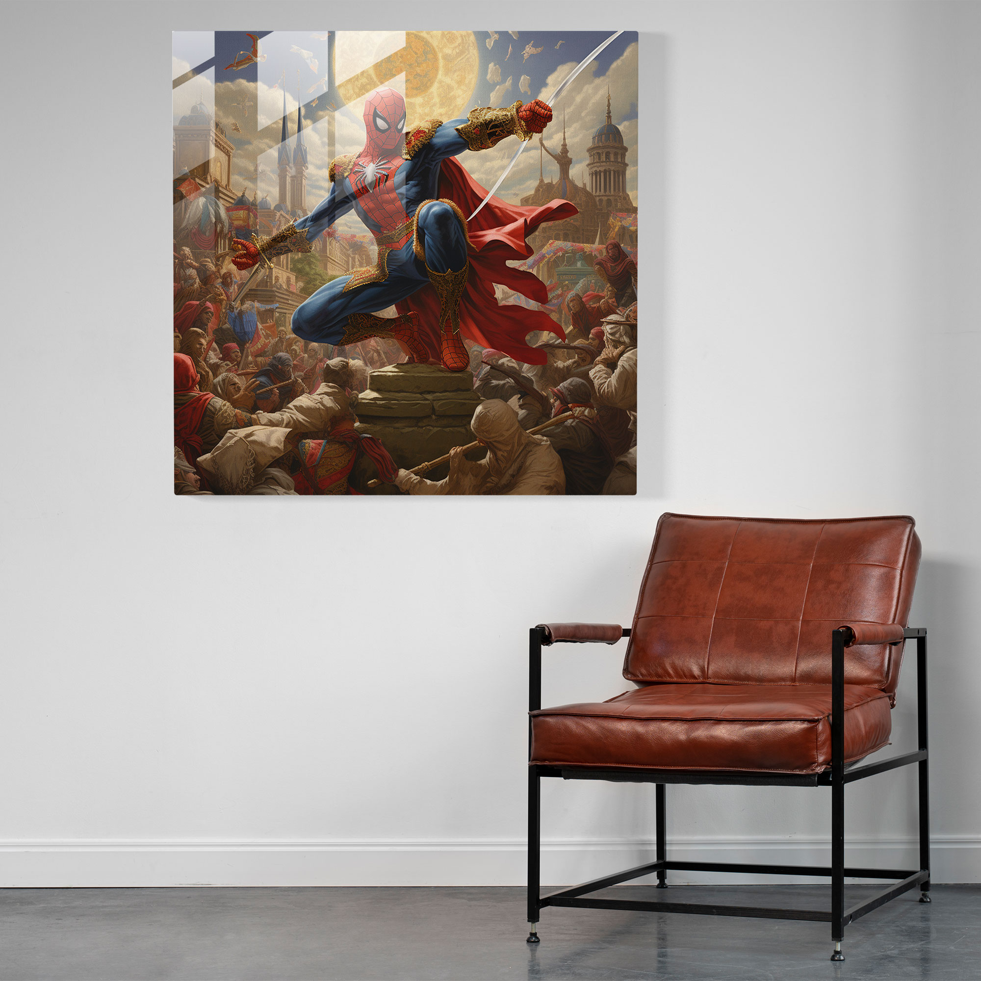 Spider-Man Cultural Tribute Glass Print - Spider Man, Spider-Man, Modern Art, Glass Art