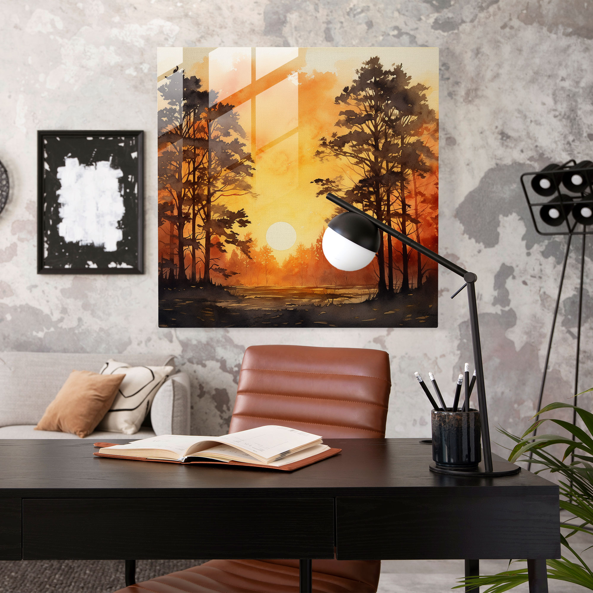 Altın Şafak Cam Tablo - Şafak Ev Dekorasyonu Modern Sanat