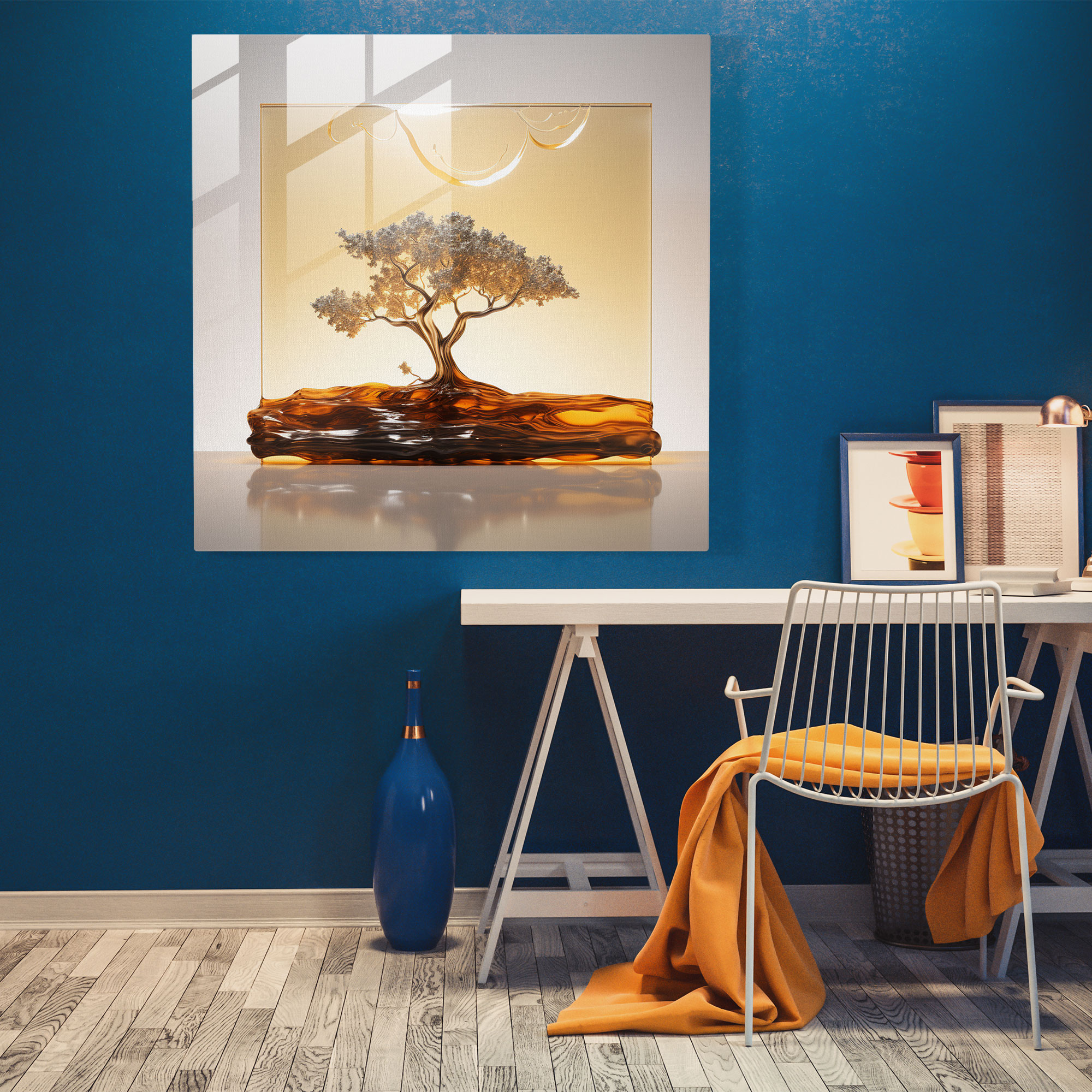 Gün Doğumu Cam Tablo - Minimalist Tasarım - Modern Sanat Şık Tasarım