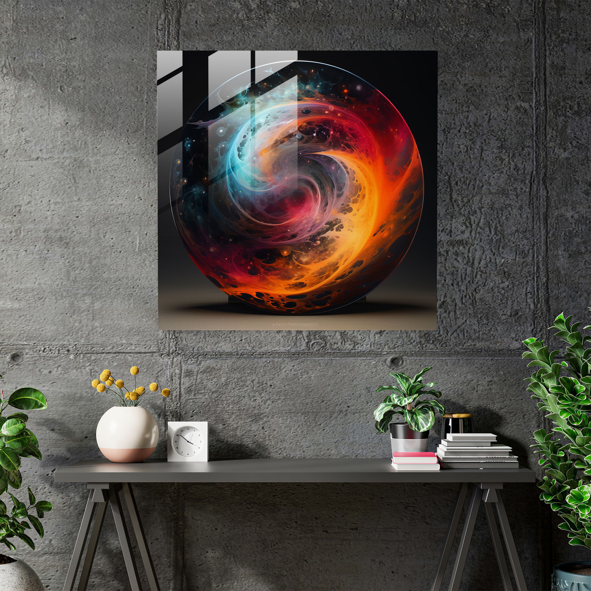 Galactic Sunrise Glass Print - Sunrise, Galaxy Painting, Captivating, Ethereal
