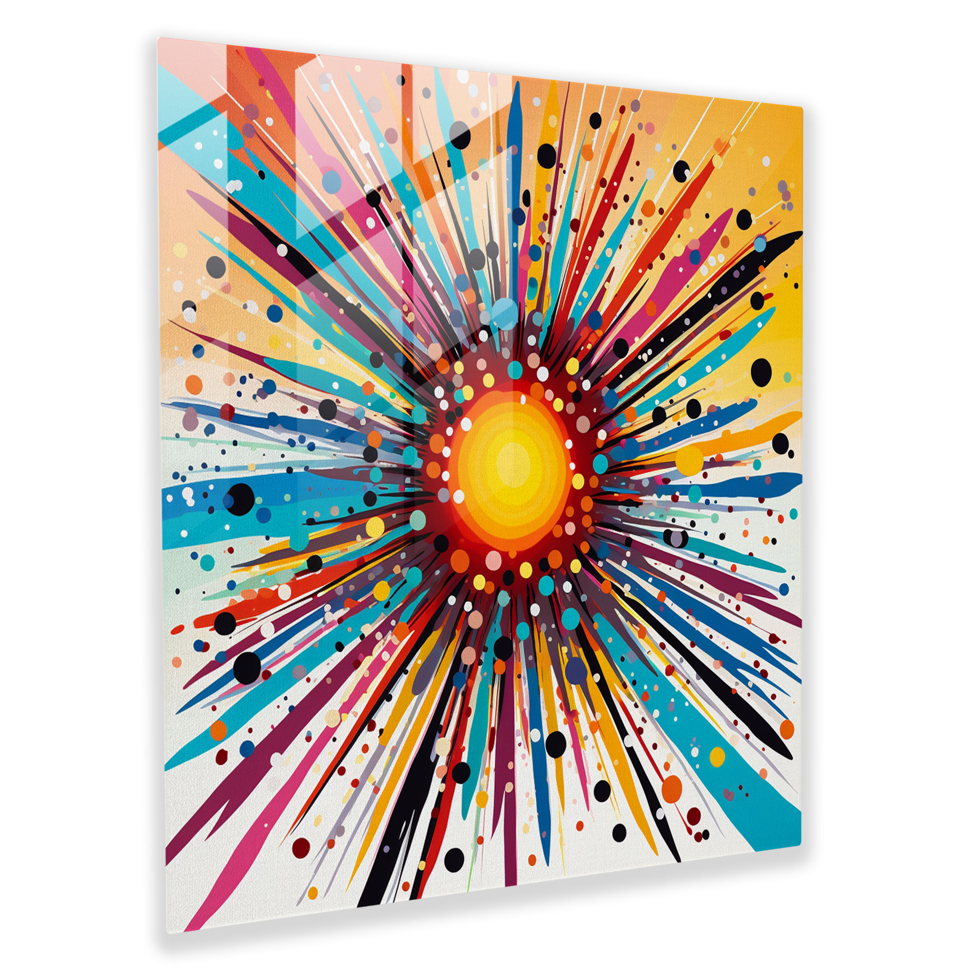 Colorful Burst Sunrise Glass Print - Sunrise, Positivity, Glass Print, Sun Rising