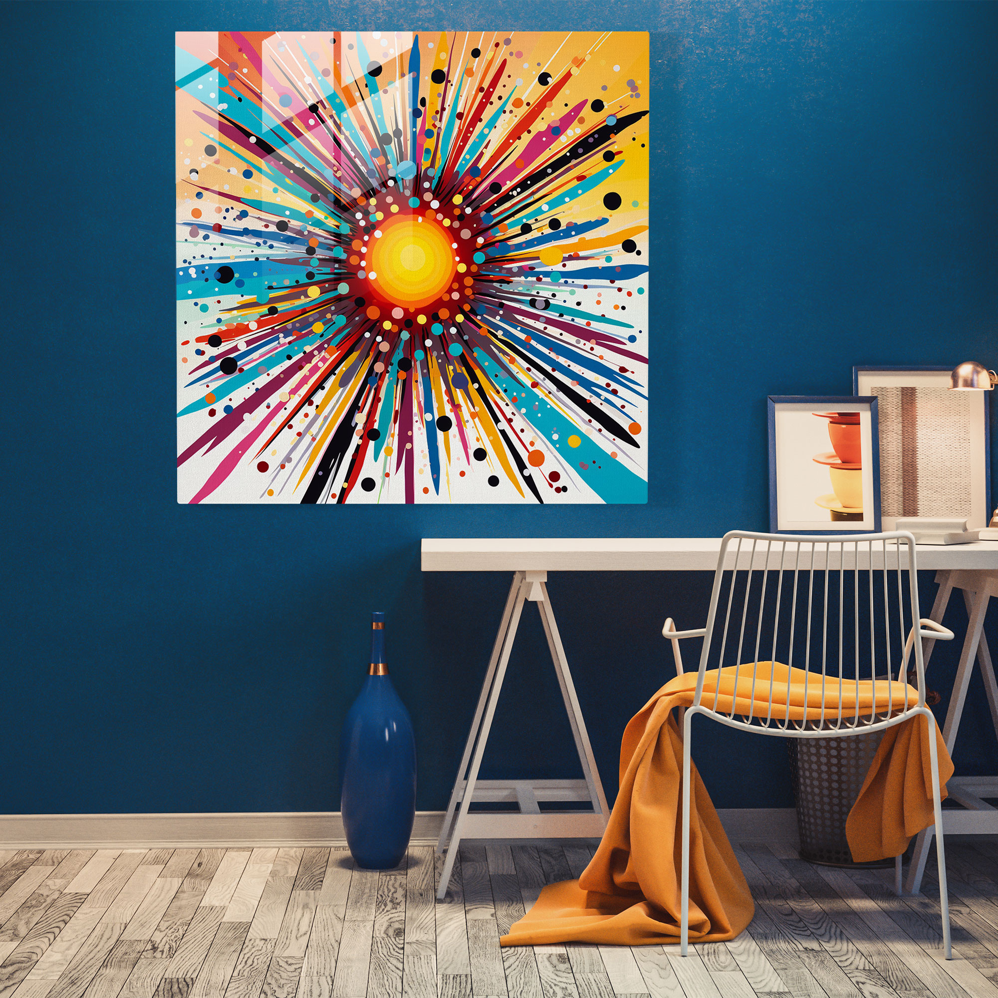 Colorful Burst Sunrise Glass Print - Sunrise, Positivity, Glass Print, Sun Rising