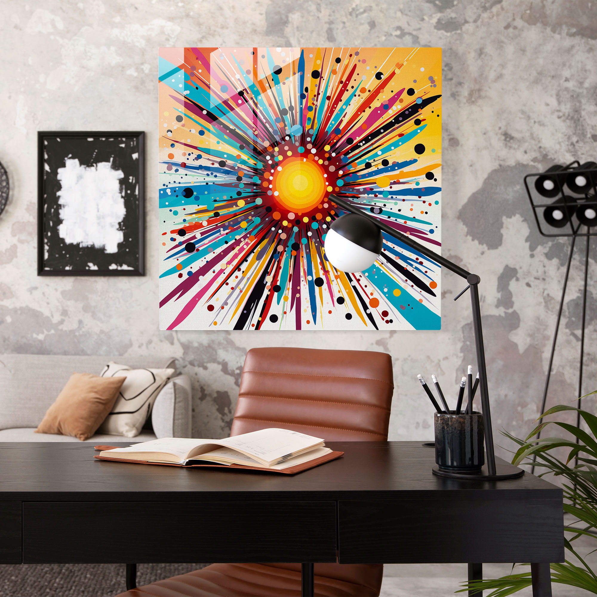 Colorful Burst Sunrise Glass Print - Sunrise, Positivity, Glass Print, Sun Rising