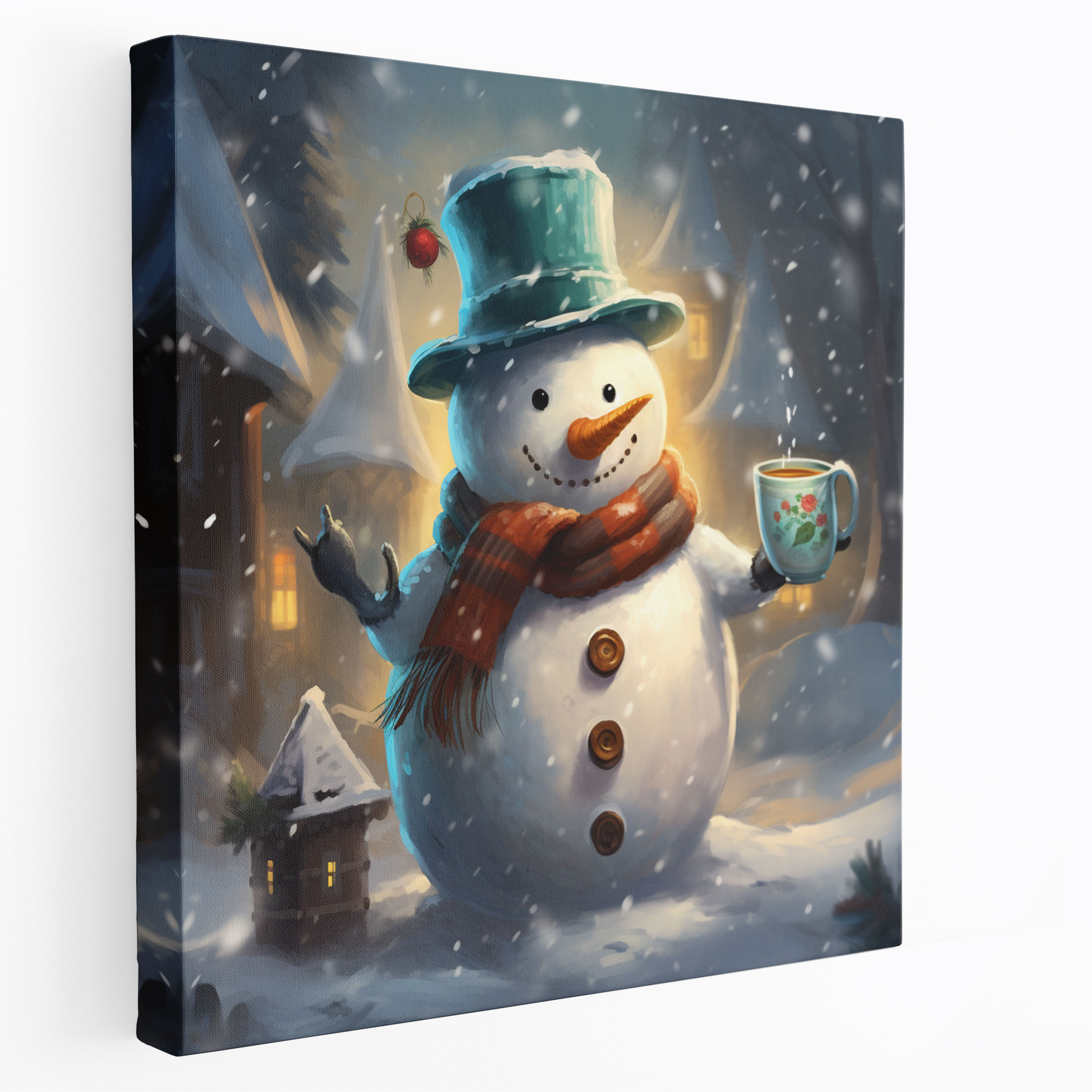 Cozy Snowman Wall Art - Snowman, Canvas Wall Art, Cozy, Jolly