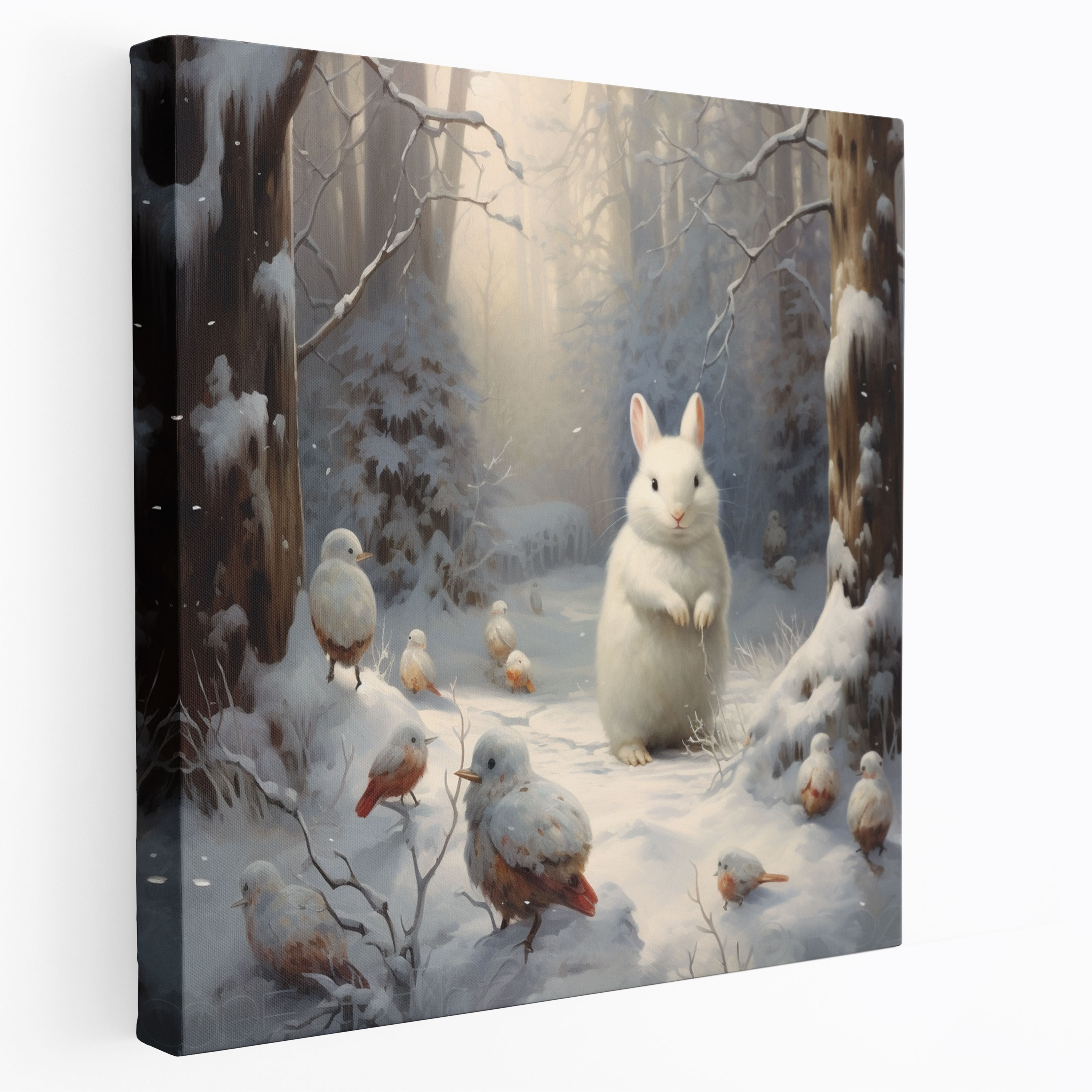 Woodland Friends Snowman Canvas Print - Snowman, Wall Decoration, Serene, Wall Art
