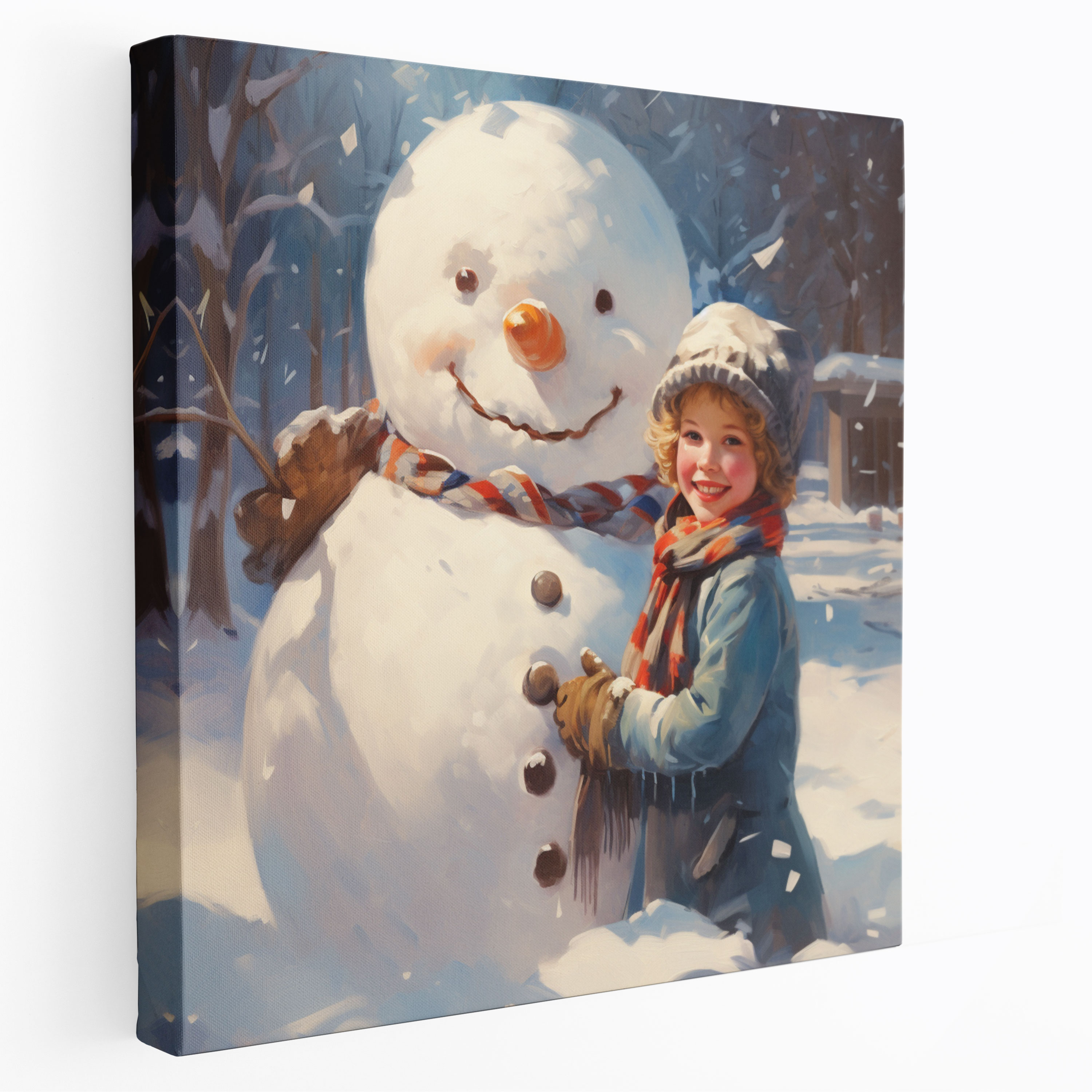 Snowball Champion Canvas Print - Snowman, Snowman, Fun, Home Decoration
