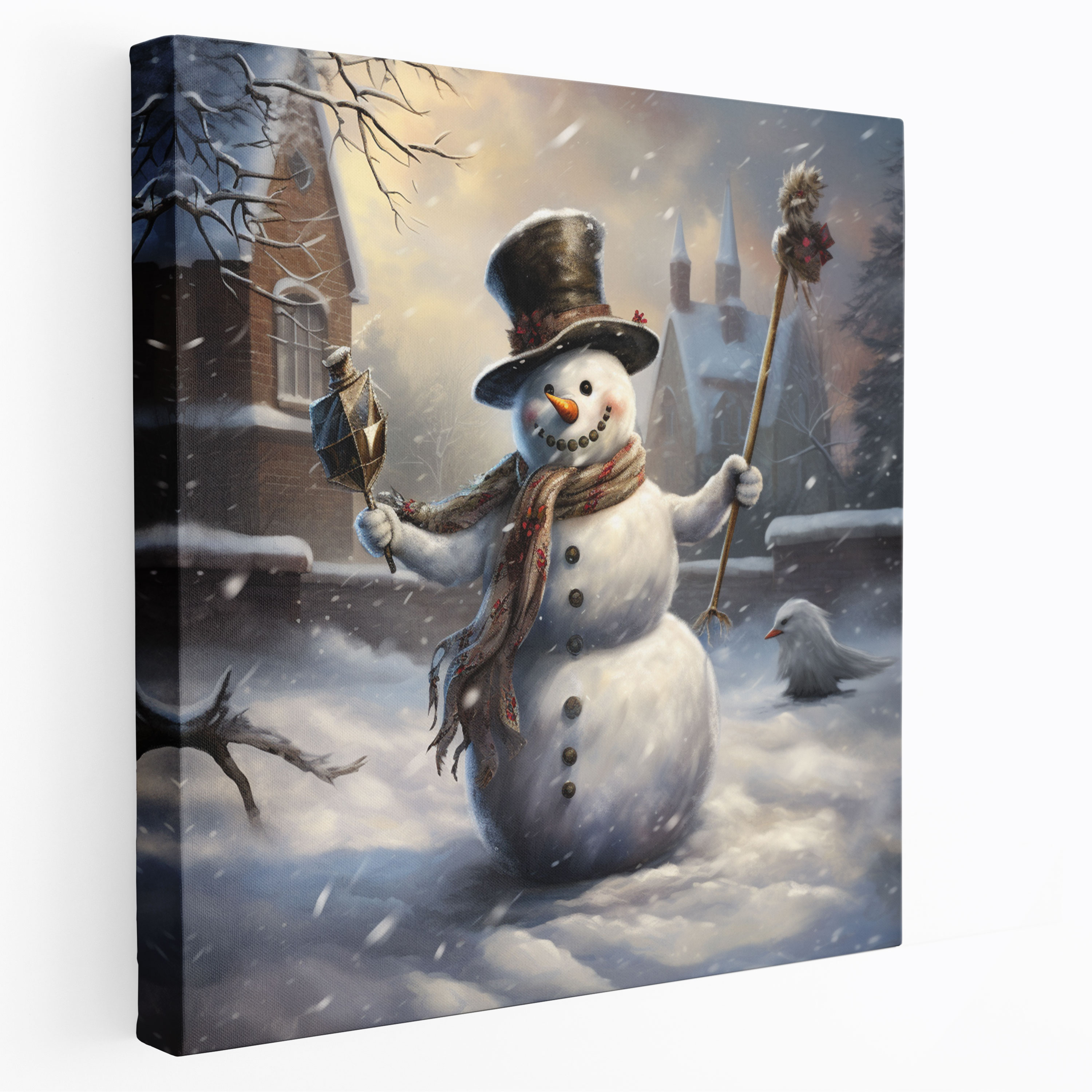 Playful Snowman Canvas Print - Snowman, Snowman, Canvas Print, Home Decoration