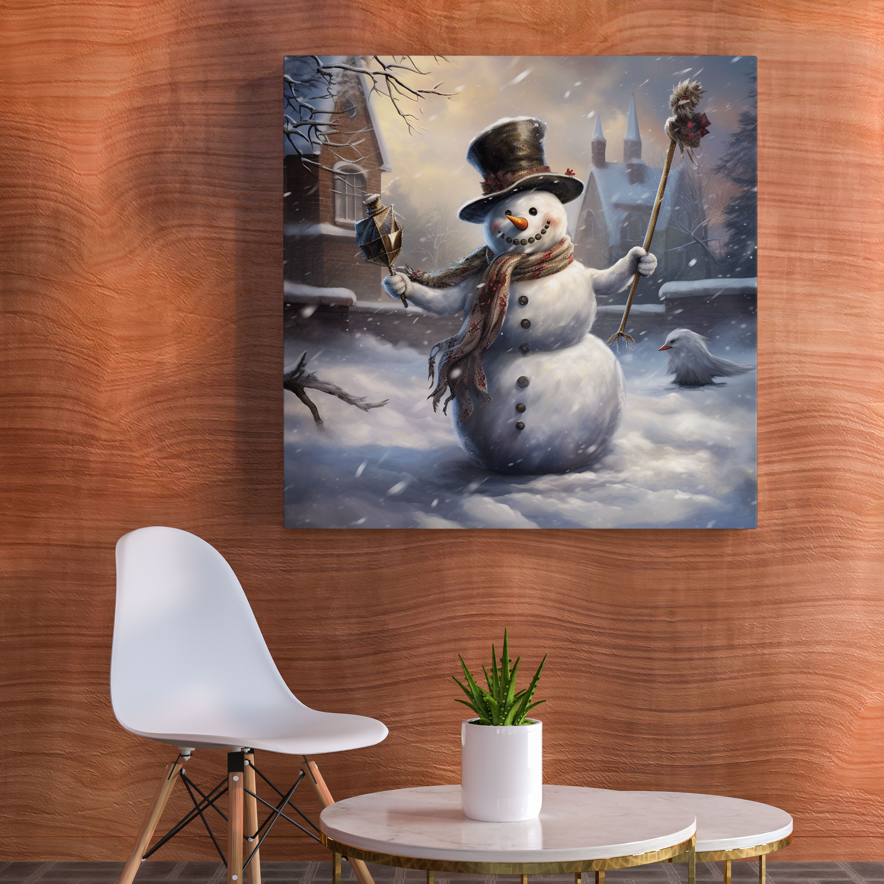 Playful Snowman Canvas Print - Snowman, Snowman, Canvas Print, Home Decoration