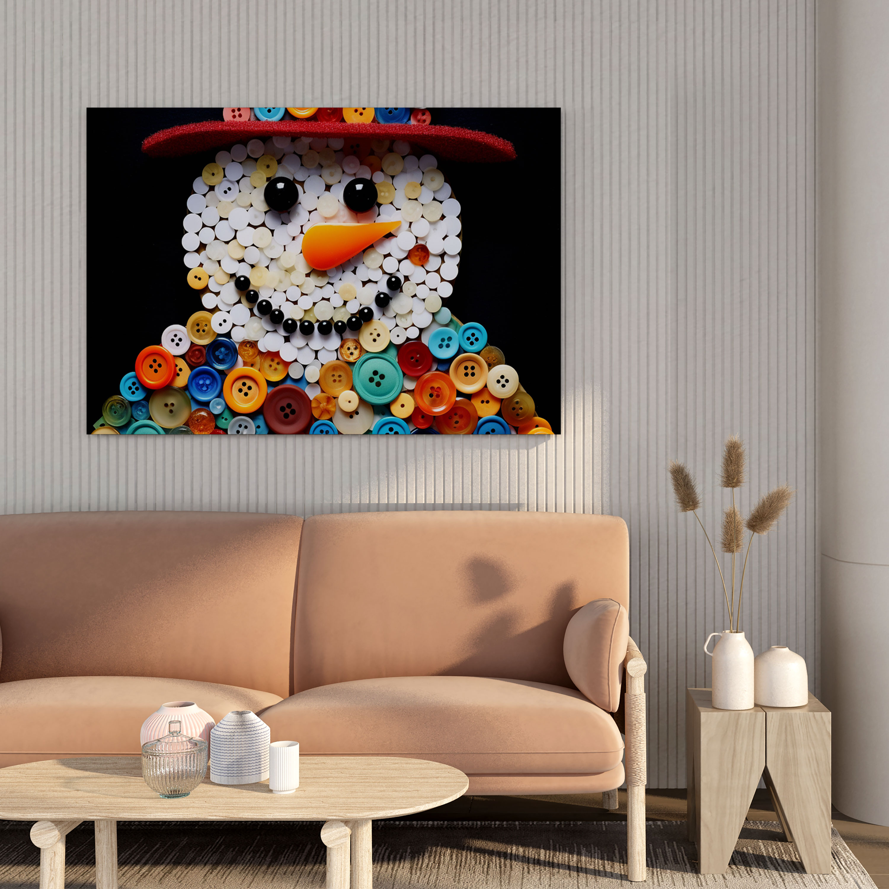 Snowman Canvas Print Wall Decoration - Snowman, Whimsical, Joyful, Home Decoration