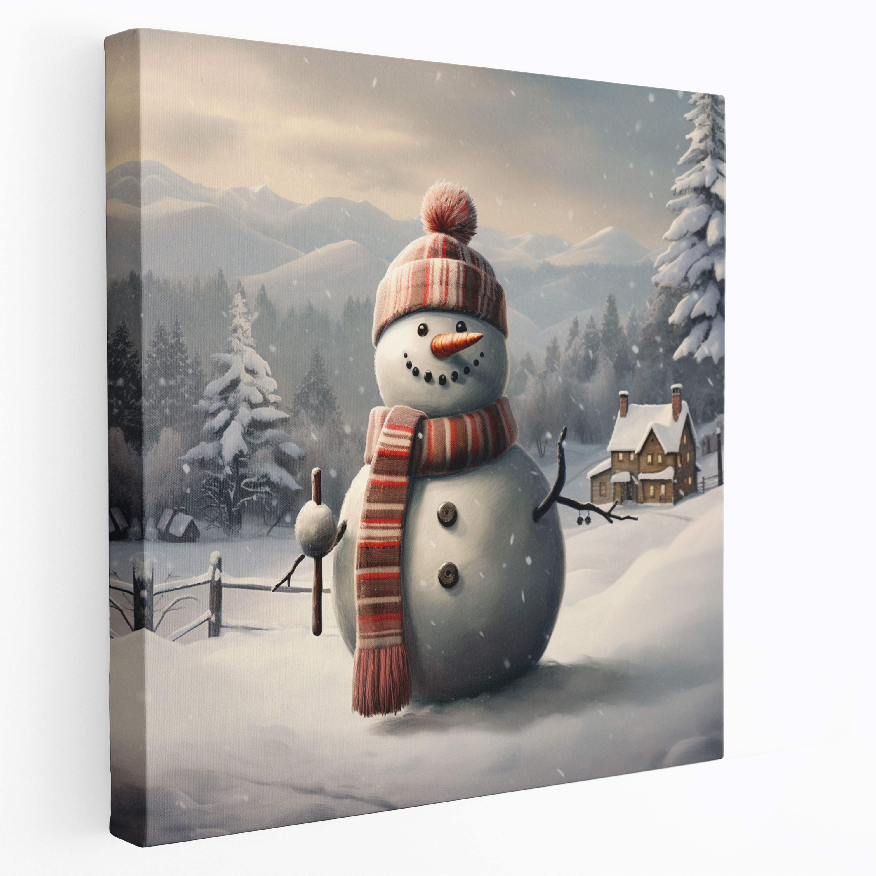 Let It Snow Snowman Canvas Print Wall Art - Snowman, Warmth, Snowman, Canvas Wall Art