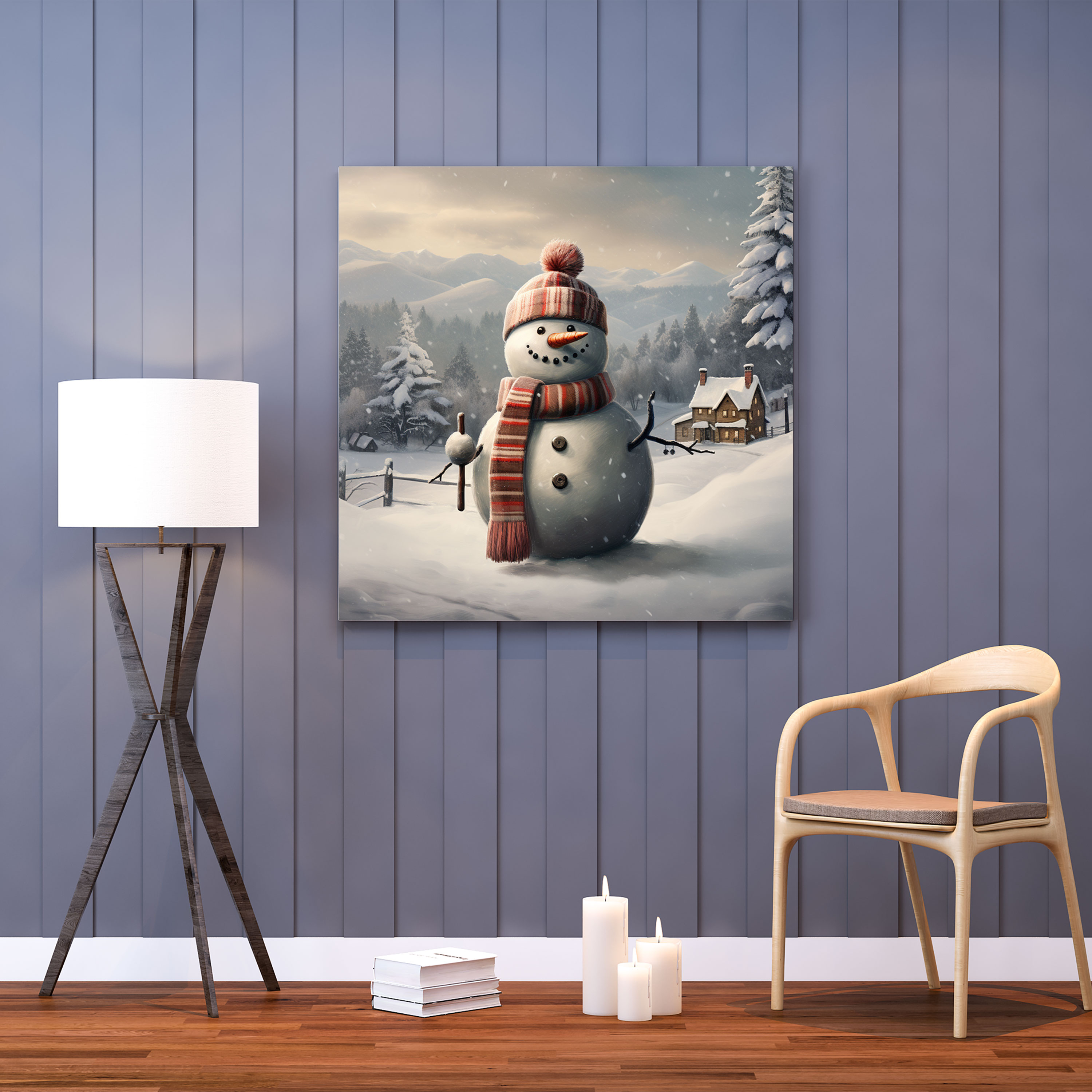 Let It Snow Snowman Canvas Print Wall Art - Snowman, Warmth, Snowman, Canvas Wall Art