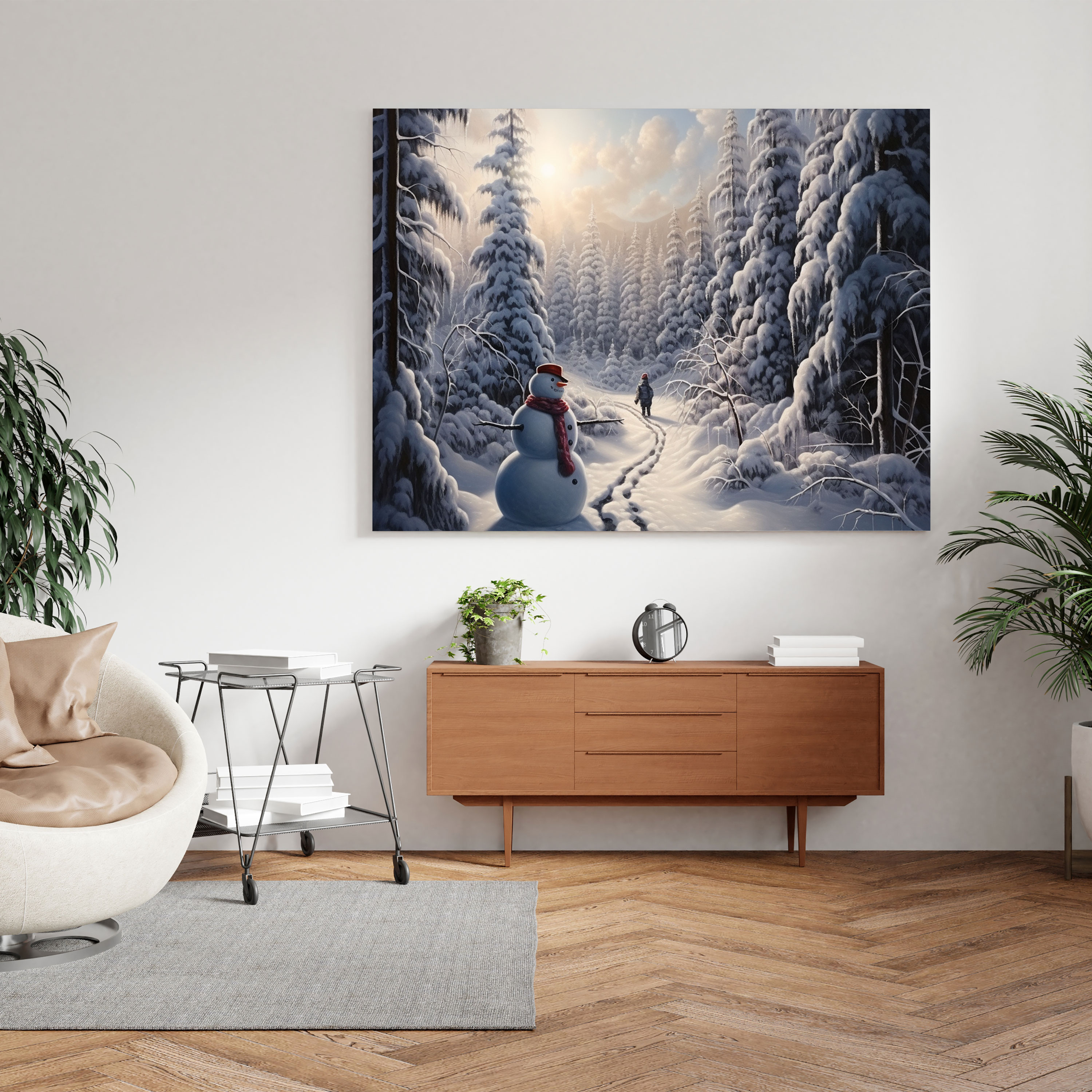 Snowman Winter Wonderland Wall Art - Snowman, Snowman Art, Home Decoration, Canvas Print