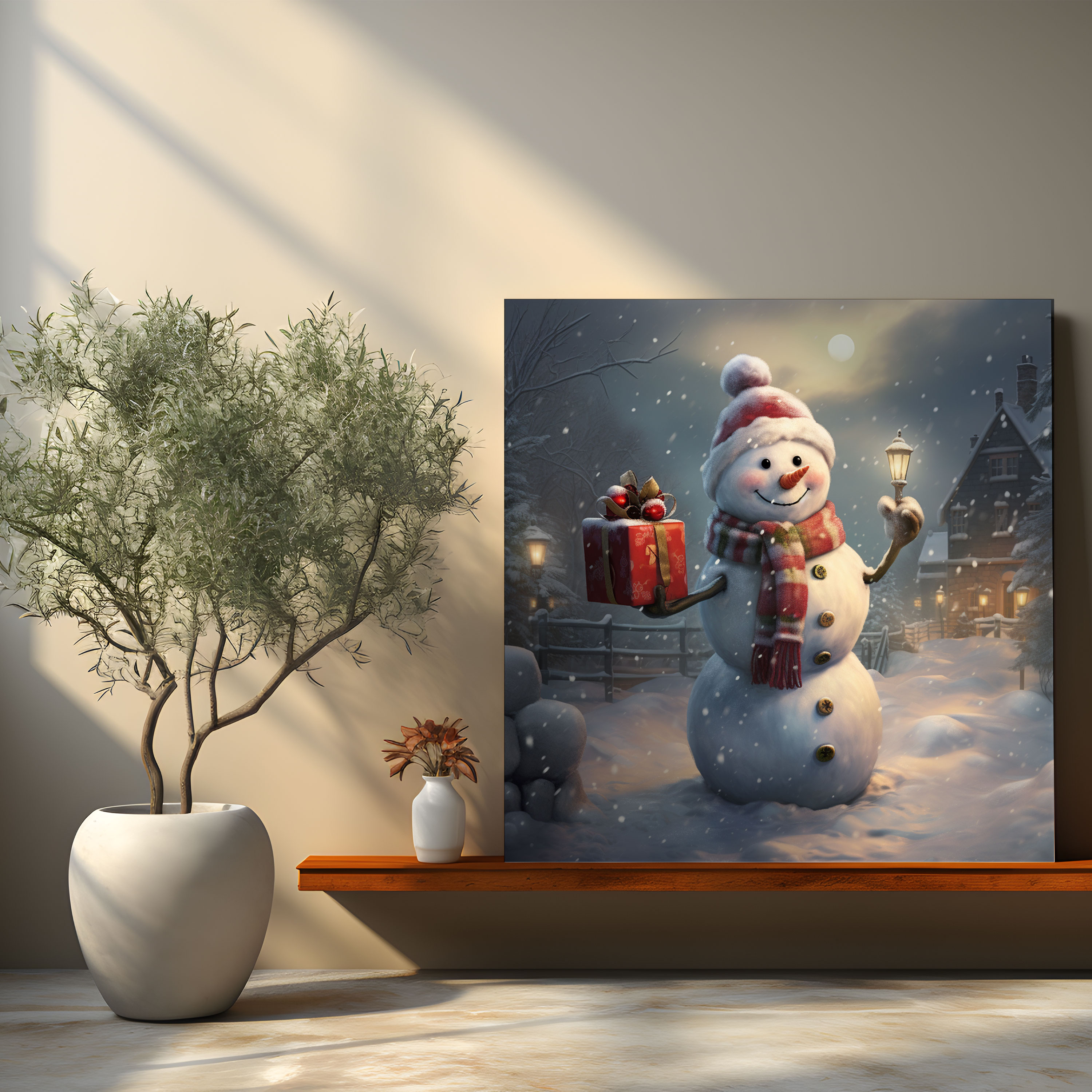 Festive Snowman Wall Art - Snowman, Wall Decoration, Winter Decor, Festive Snowman Wall Art