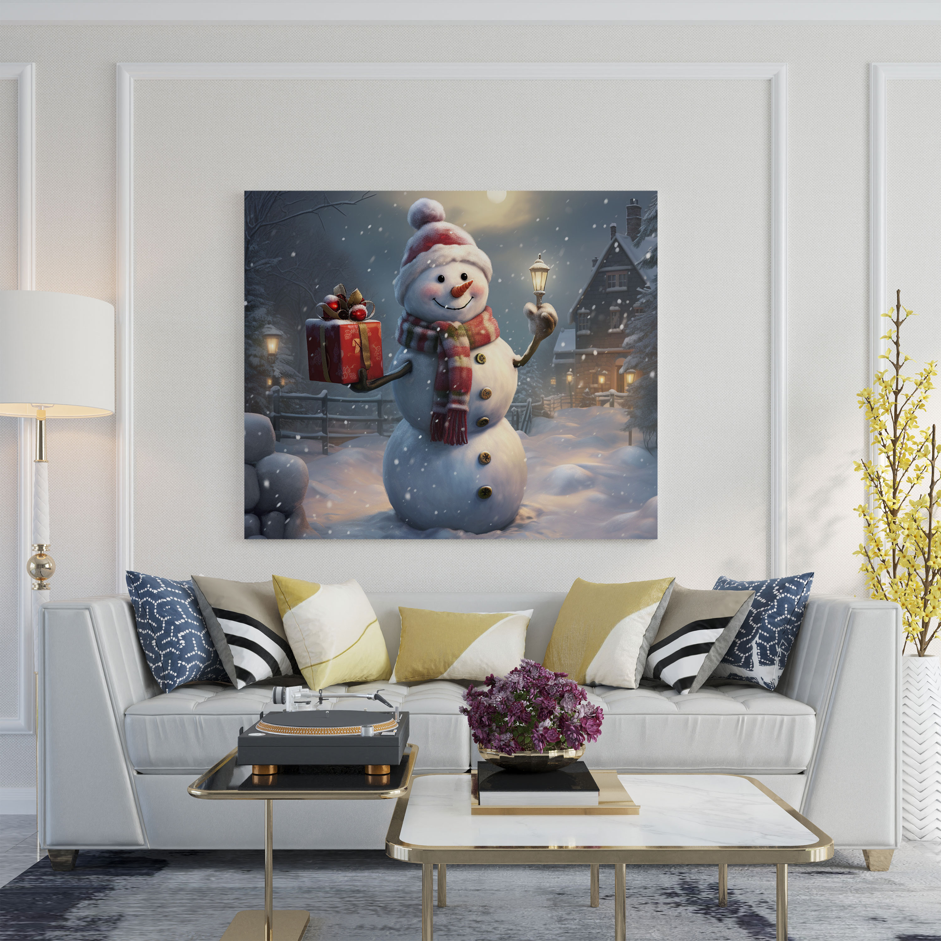 Festive Snowman Wall Art - Snowman, Wall Decoration, Winter Decor, Festive Snowman Wall Art